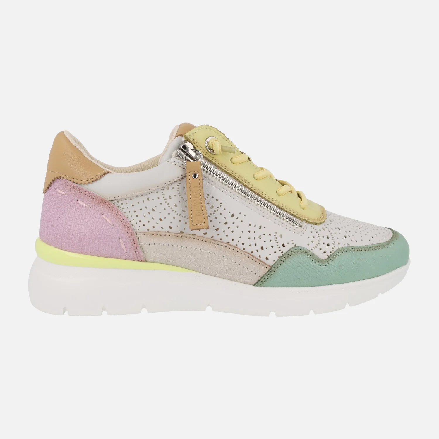 Zapatillas deportivas de piel con cordones y cremallera Carmela