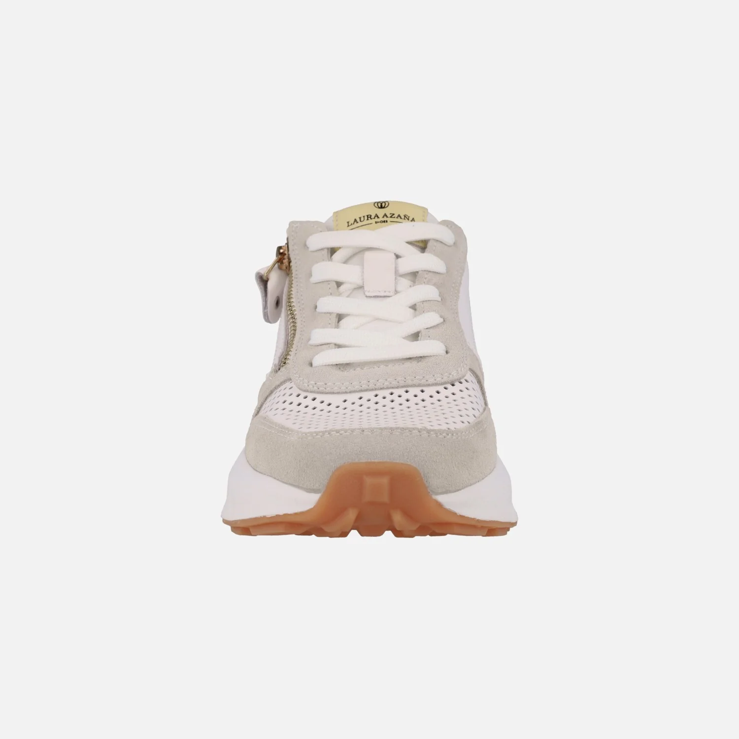 Zapatillas deportivas de piel con picados cordones y cremallera - Image 4
