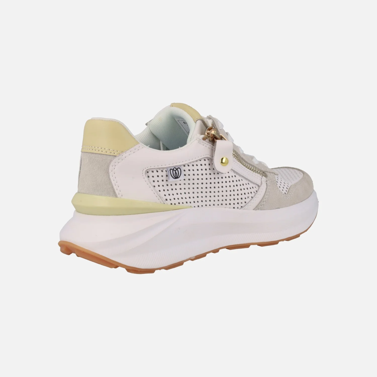 Zapatillas deportivas de piel con picados cordones y cremallera - Image 5