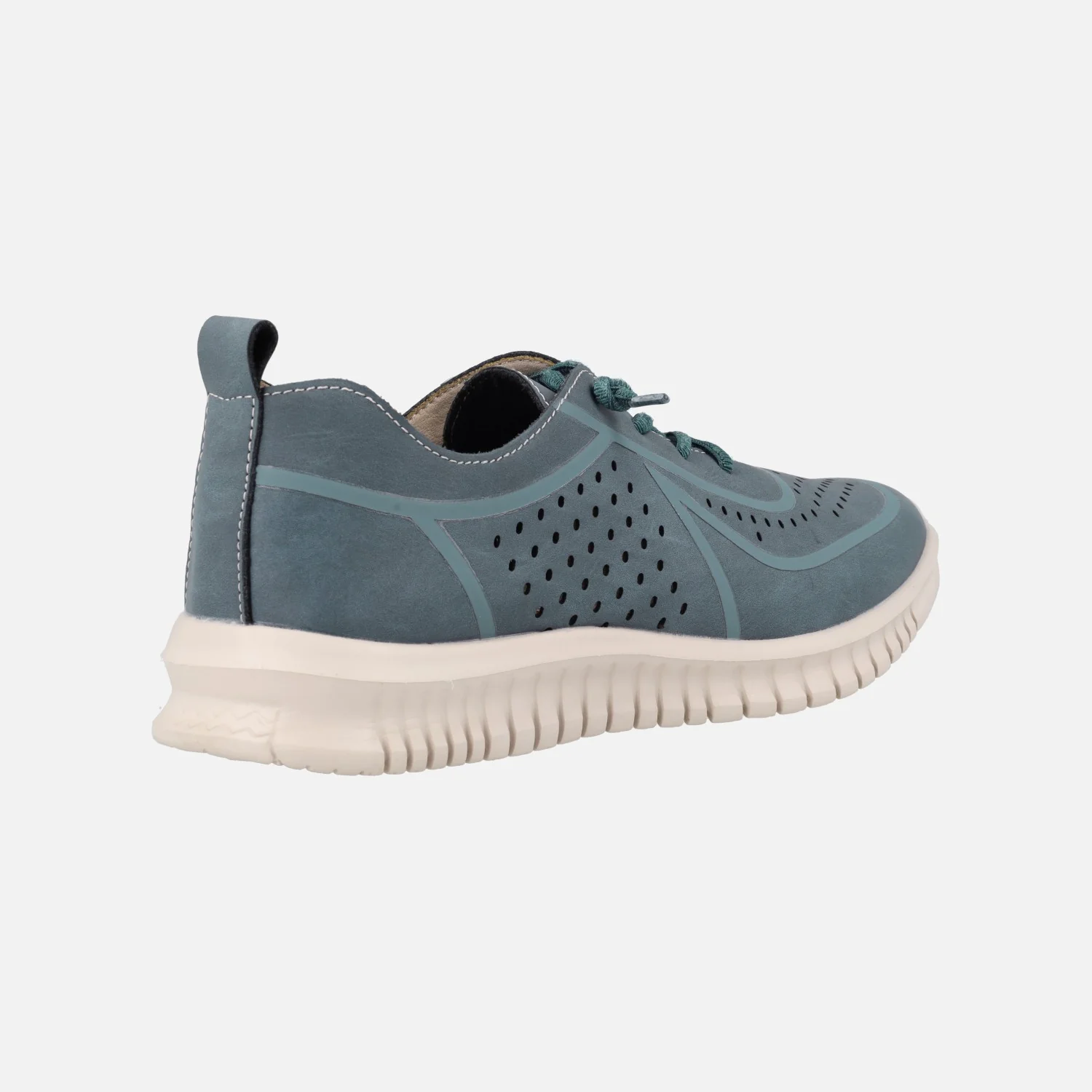 Zapatillas deportivas de piel con troquelados y cordones elásticos - Image 3