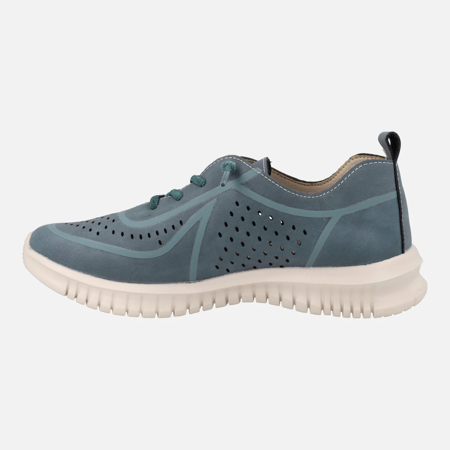 Zapatillas deportivas de piel con troquelados y cordones elásticos - Image 4