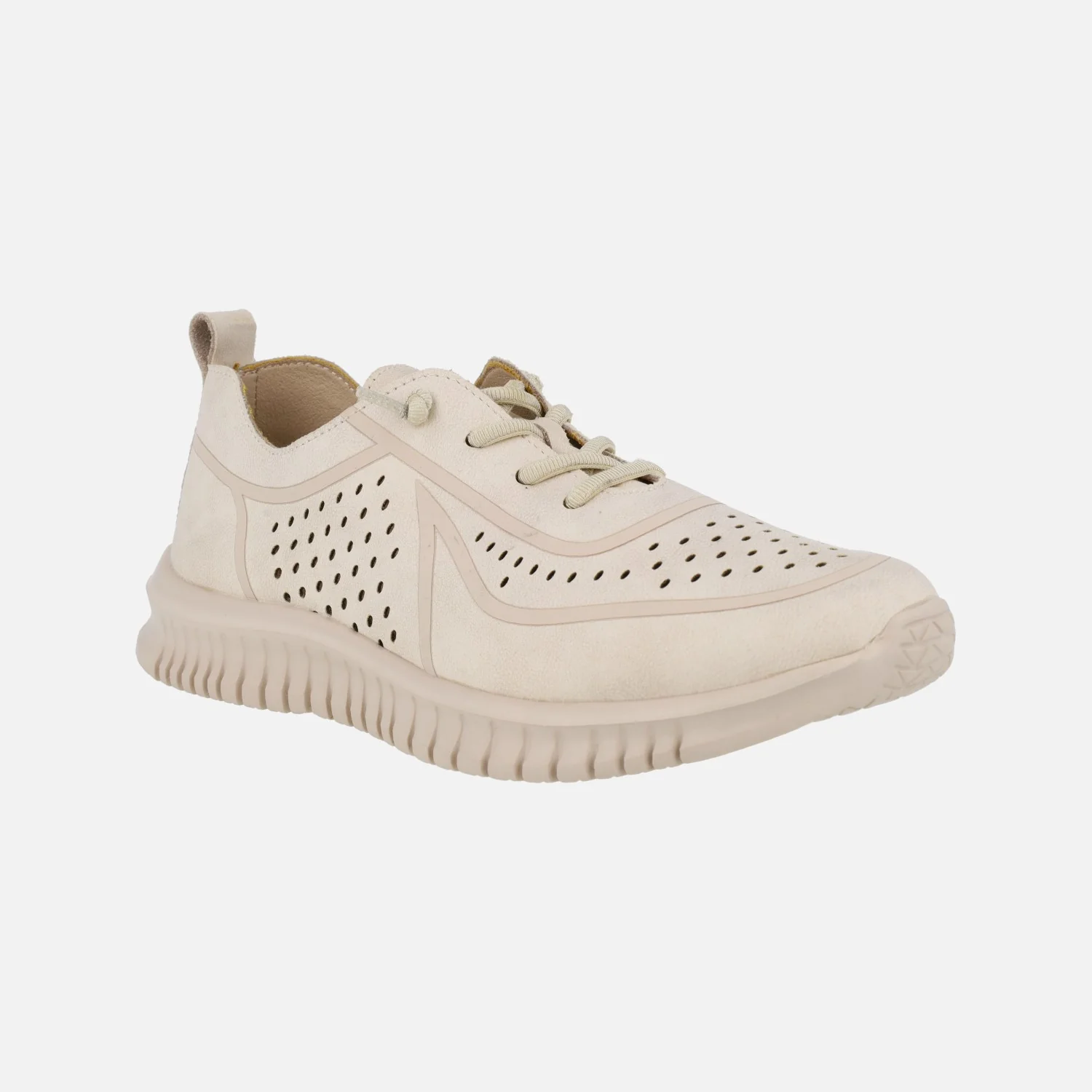 Zapatillas deportivas de piel con troquelados y cordones elásticos - Image 8