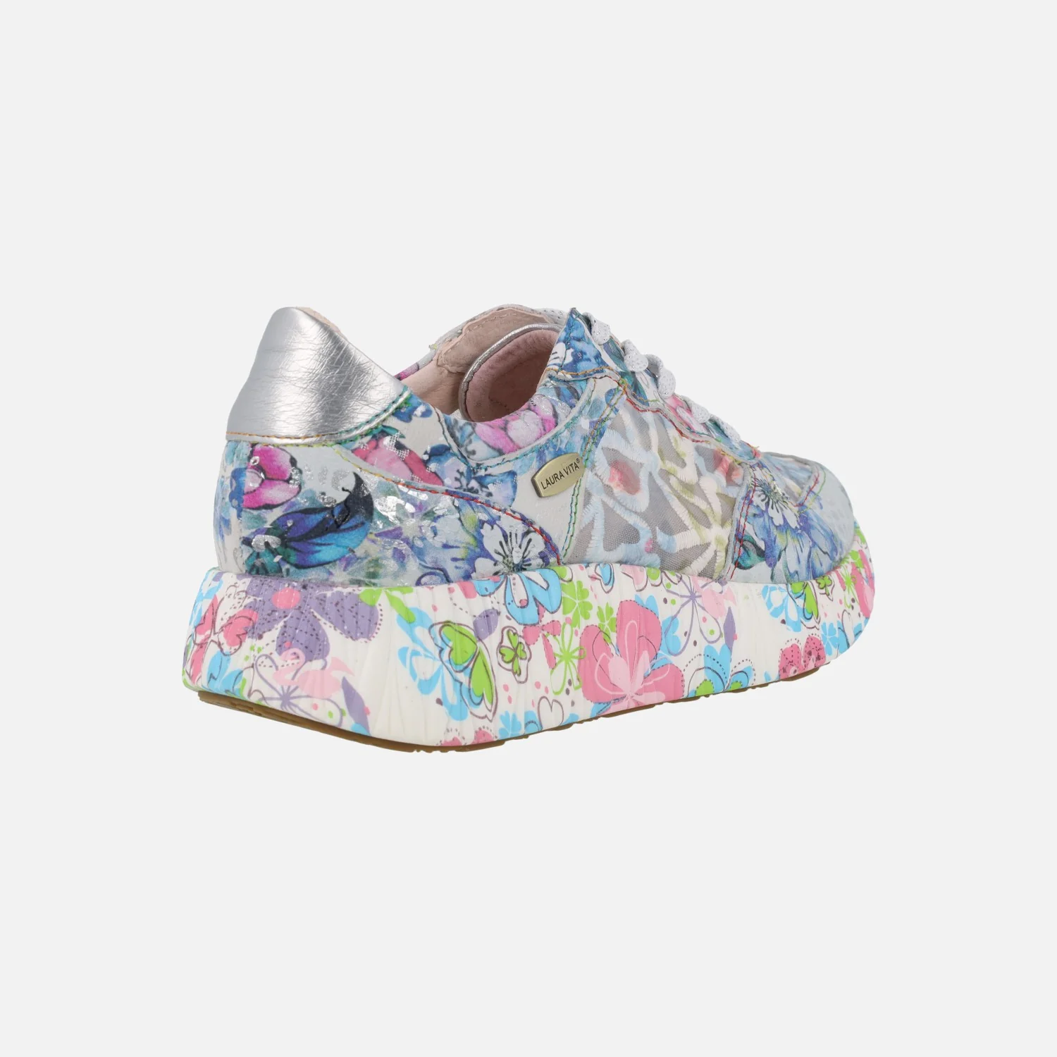 Zapatillas deportivas en combinado de flores azules Nikito 52 Ciel - Image 3