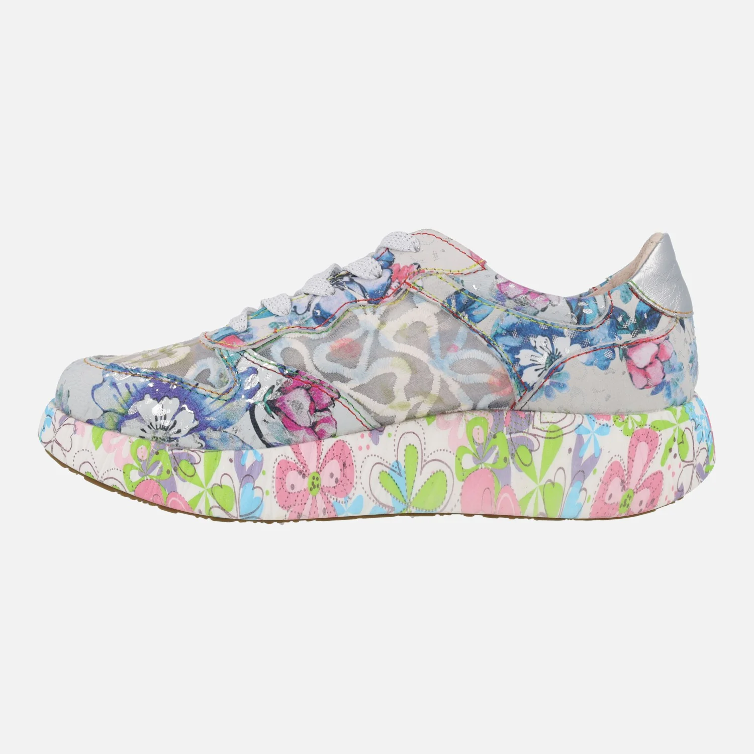 Zapatillas deportivas en combinado de flores azules Nikito 52 Ciel - Image 4