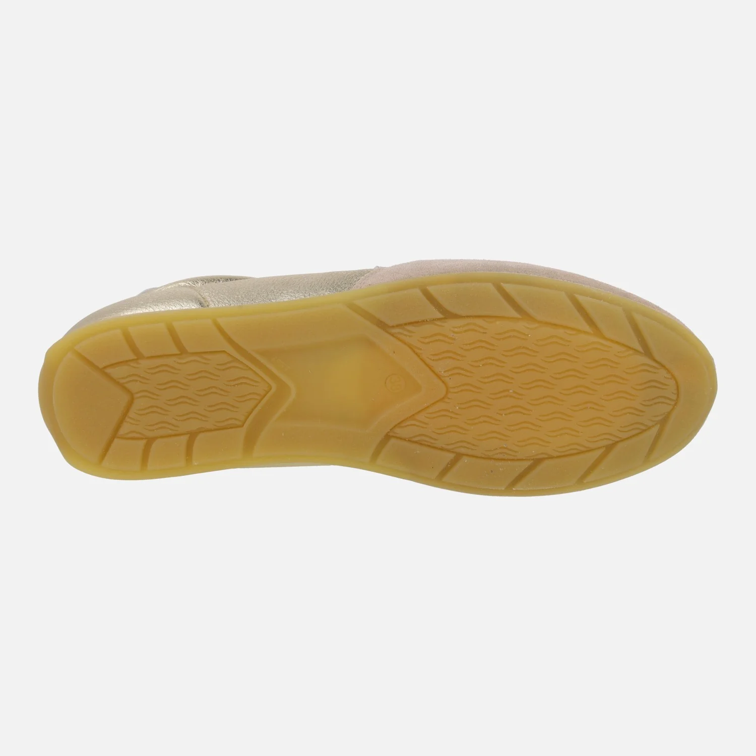 Zapatillas deportivas en metalizado oro y ante beige - Image 6