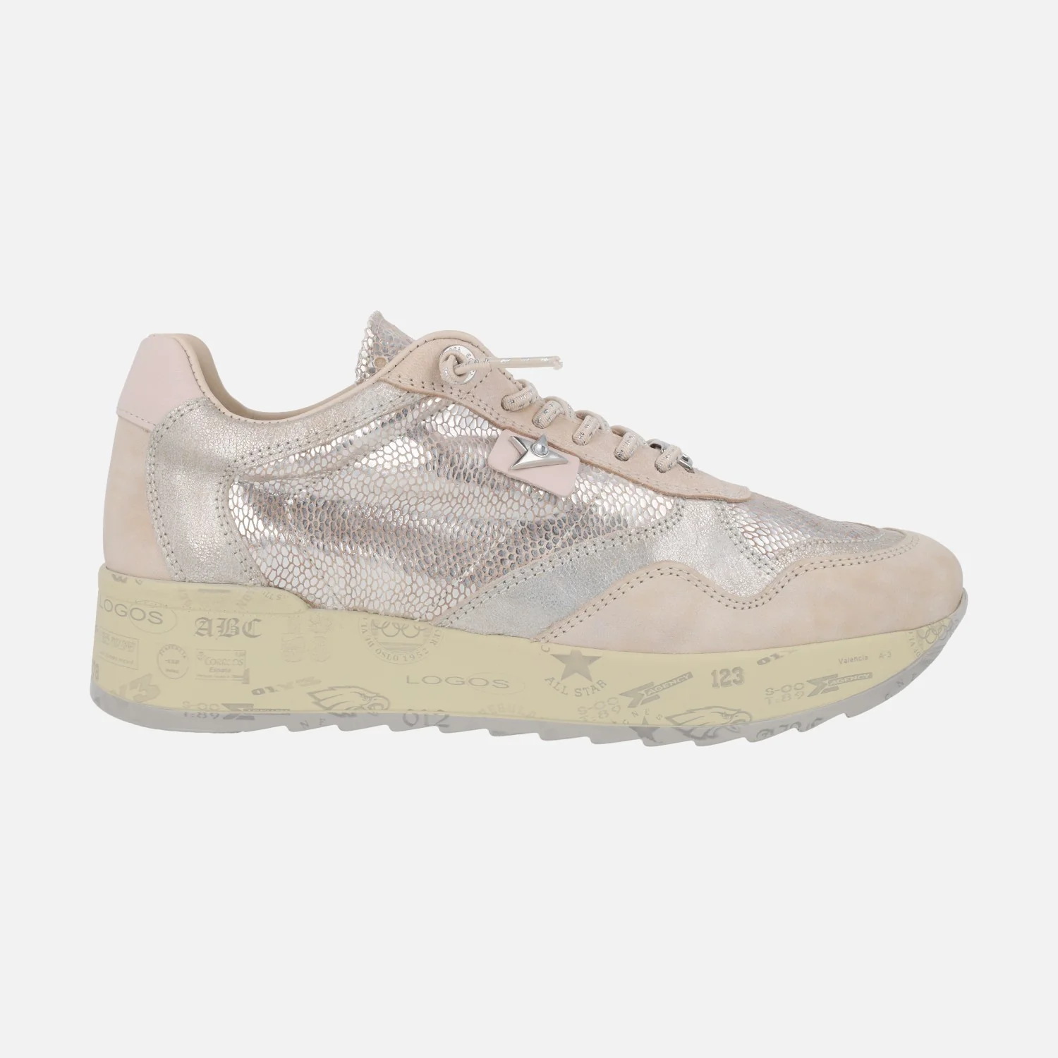 Zapatillas deportivas en print serpiente metalizada