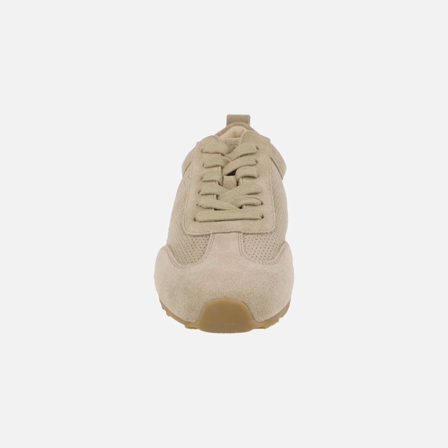 Zapatillas deportivas en serraje beige con detalle de picados - Image 5