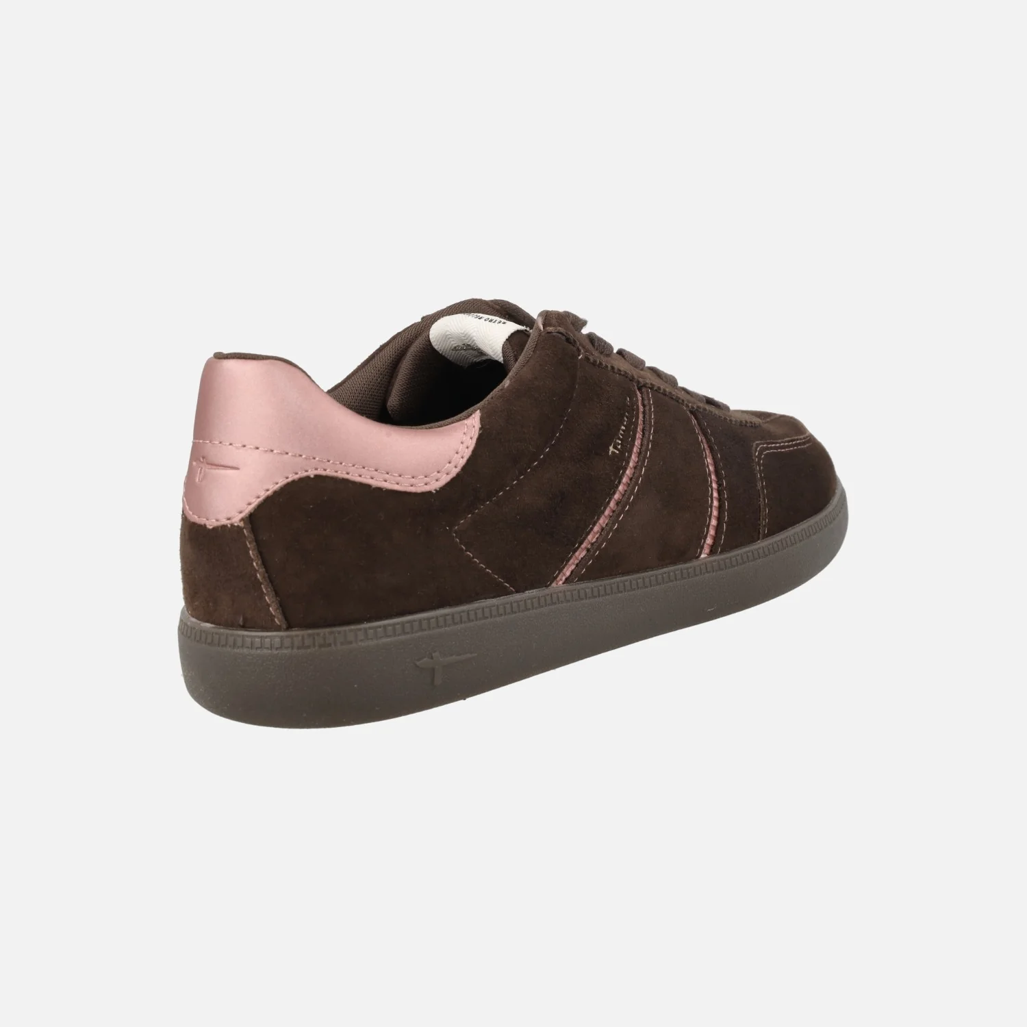 Zapatillas deportivas en serraje marrón con detalles en rosa - Image 4