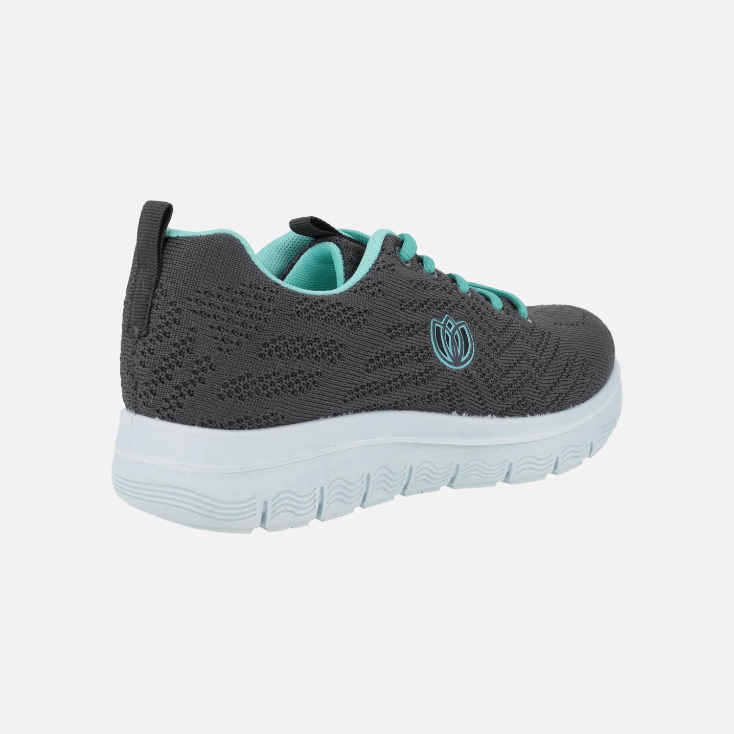 Zapatillas deportivas en tejido gris con detalles en turquesa - Image 3