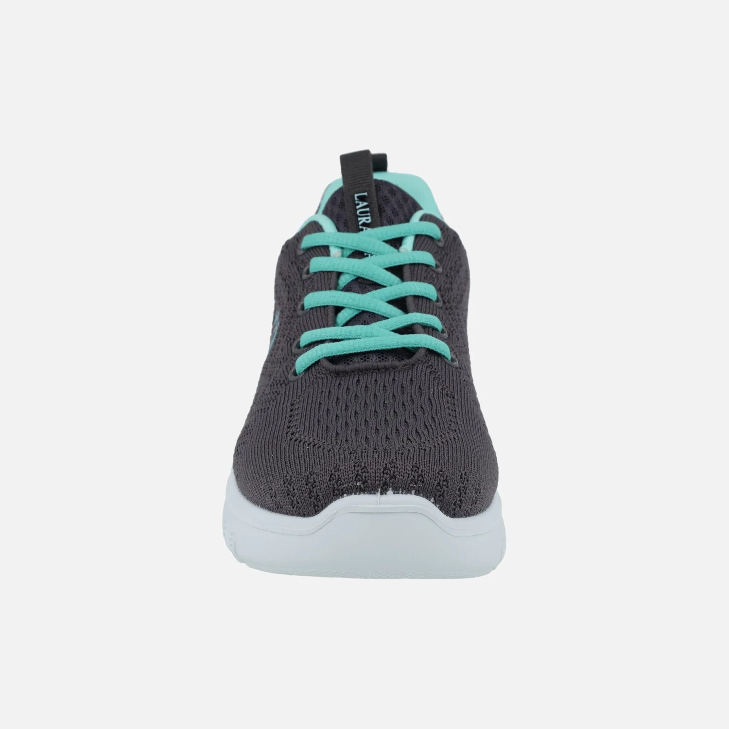Zapatillas deportivas en tejido gris con detalles en turquesa - Image 5