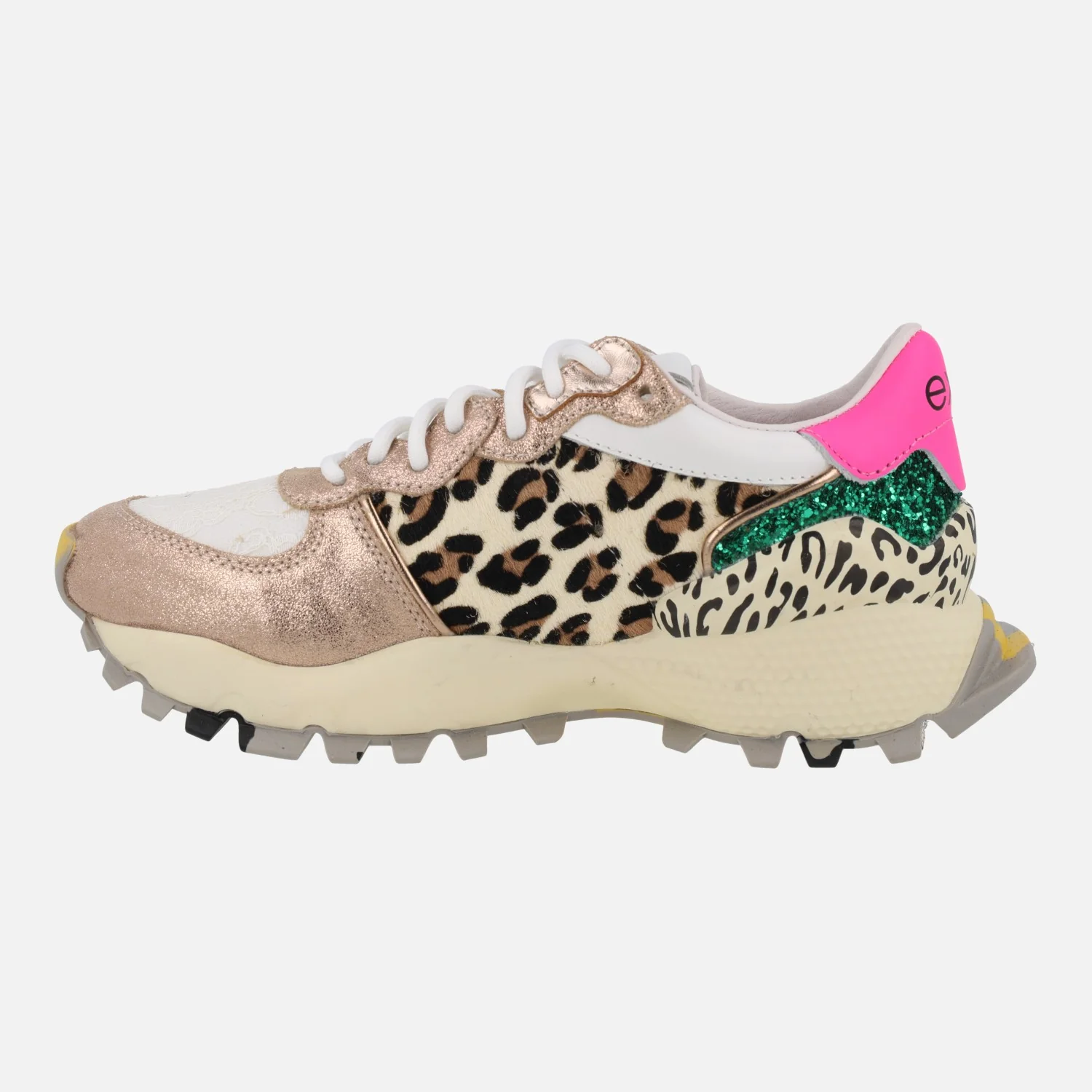 Zapatillas deportivas EXE de piel con estampado animal print - Image 3