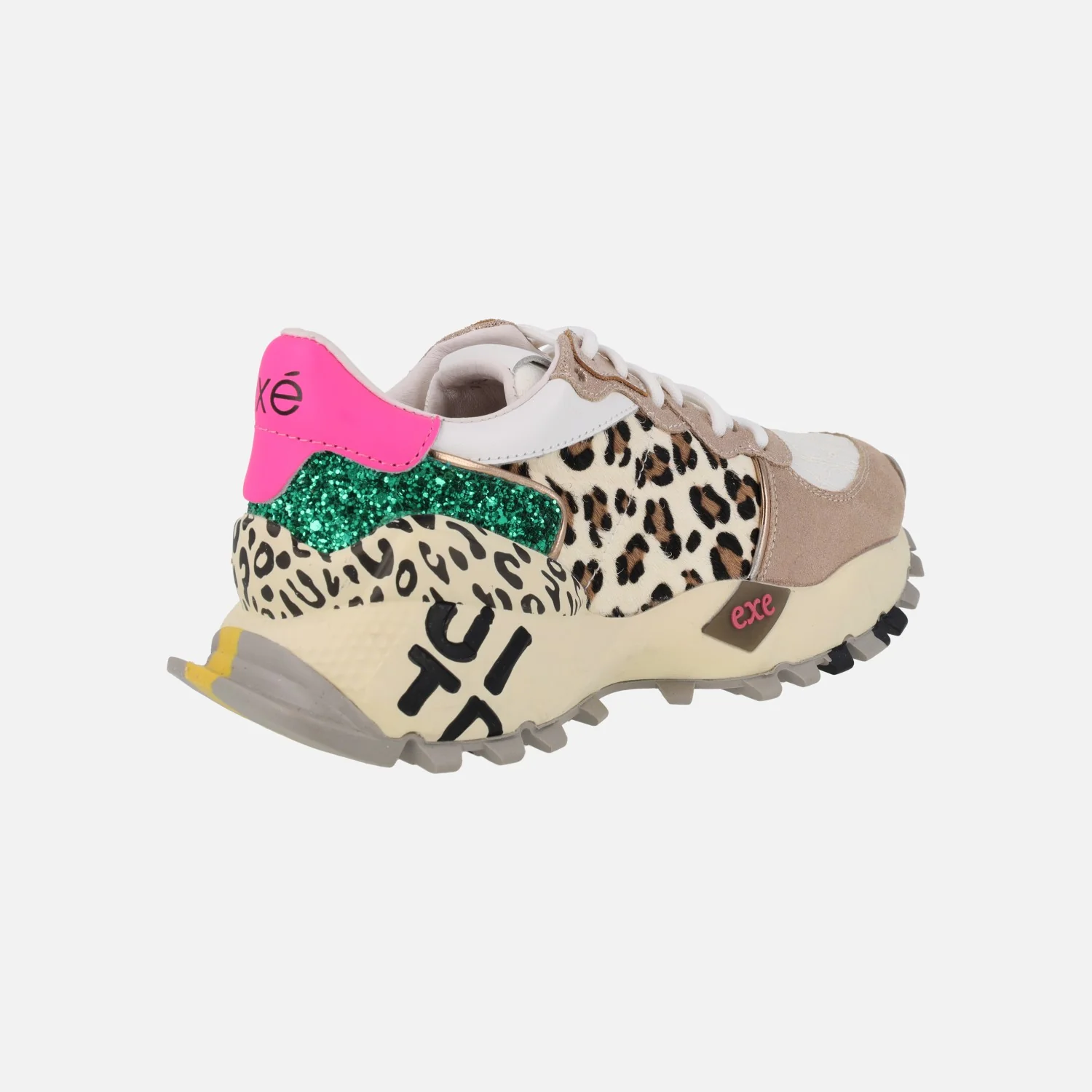 Zapatillas deportivas EXE de piel con estampado animal print - Image 4