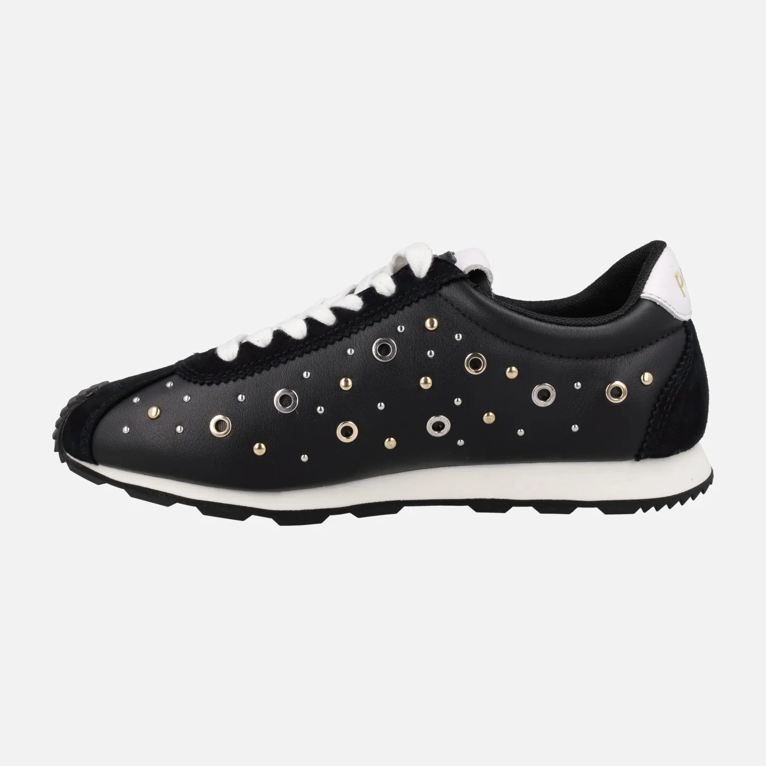 Zapatillas deportivas Inara en piel negra con tachas - Image 5