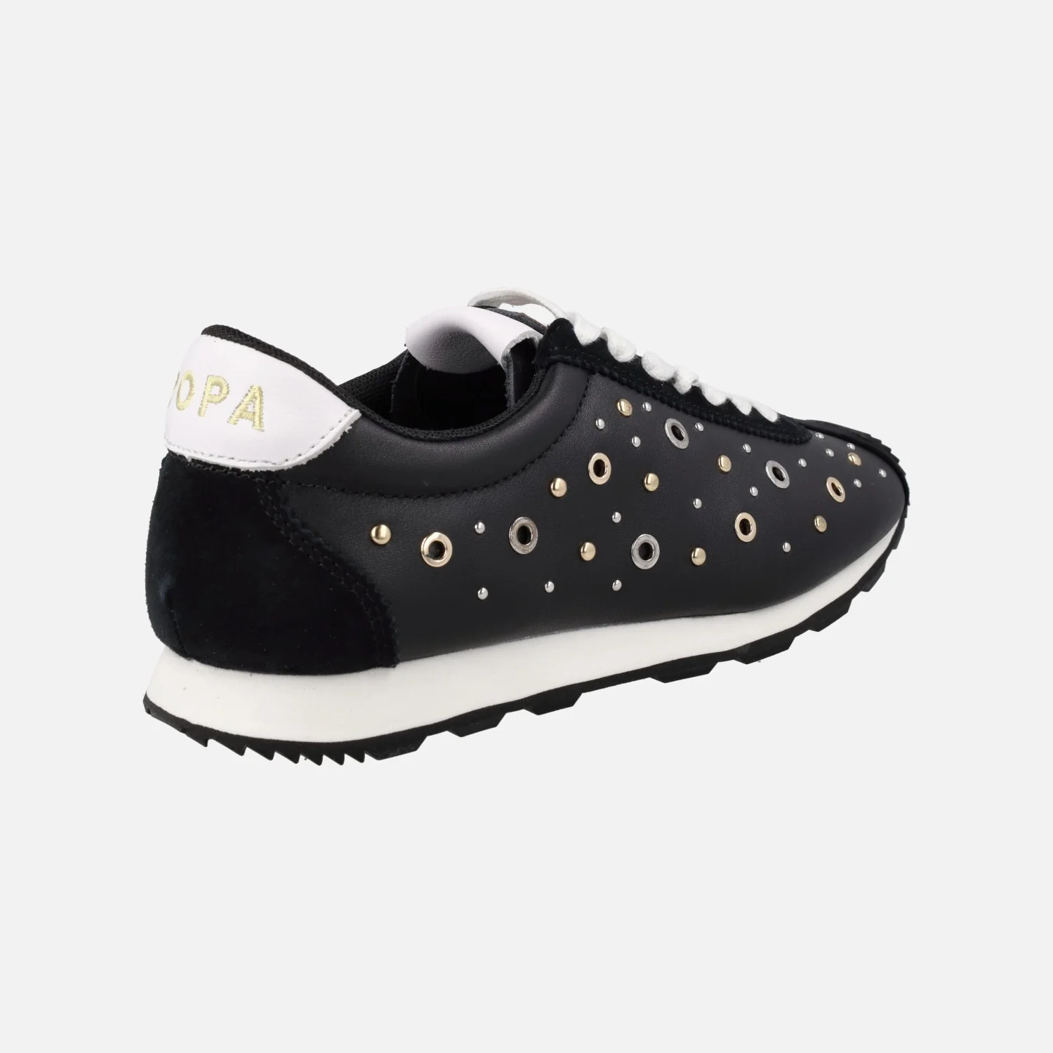 Zapatillas deportivas Inara en piel negra con tachas - Image 7
