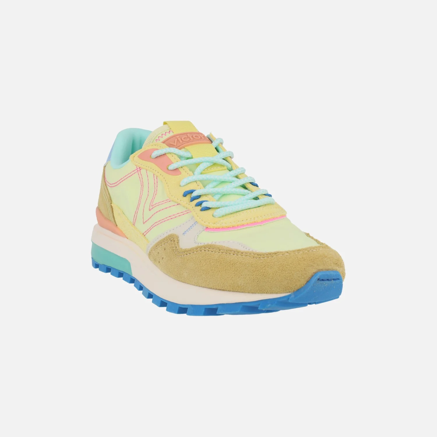 Zapatillas deportivas Luna multicolor nylon y serraje amarillo - Image 2