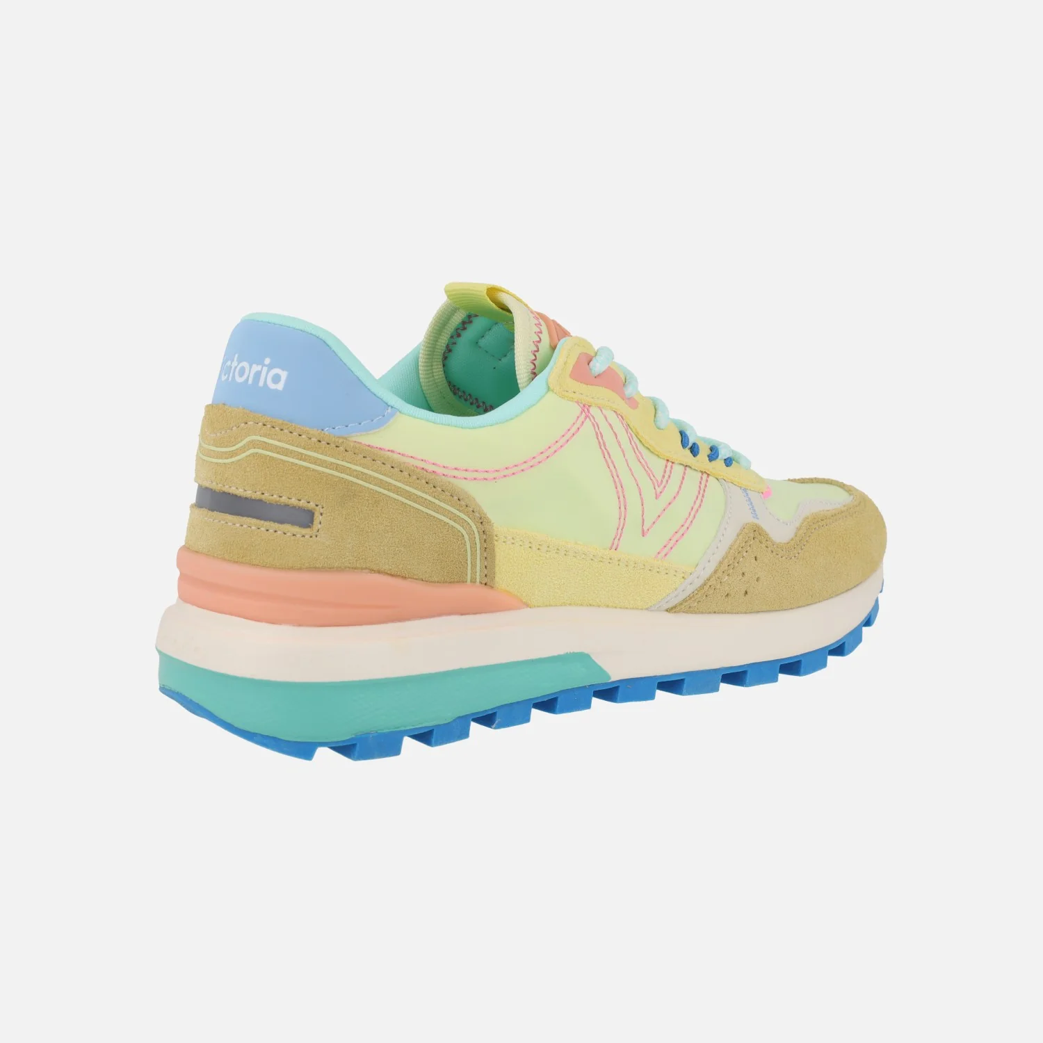 Zapatillas deportivas Luna multicolor nylon y serraje amarillo - Image 4