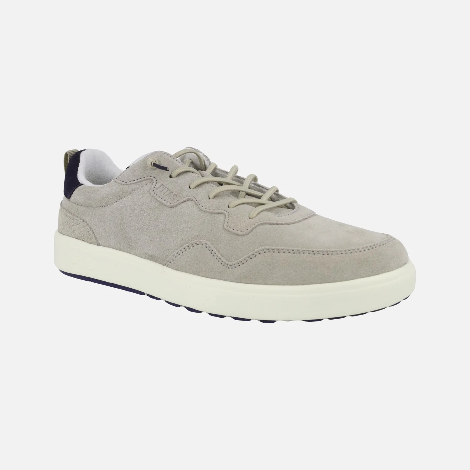 Zapatillas deportivas Mahon en serraje gris con cordones elásticos - Image 3