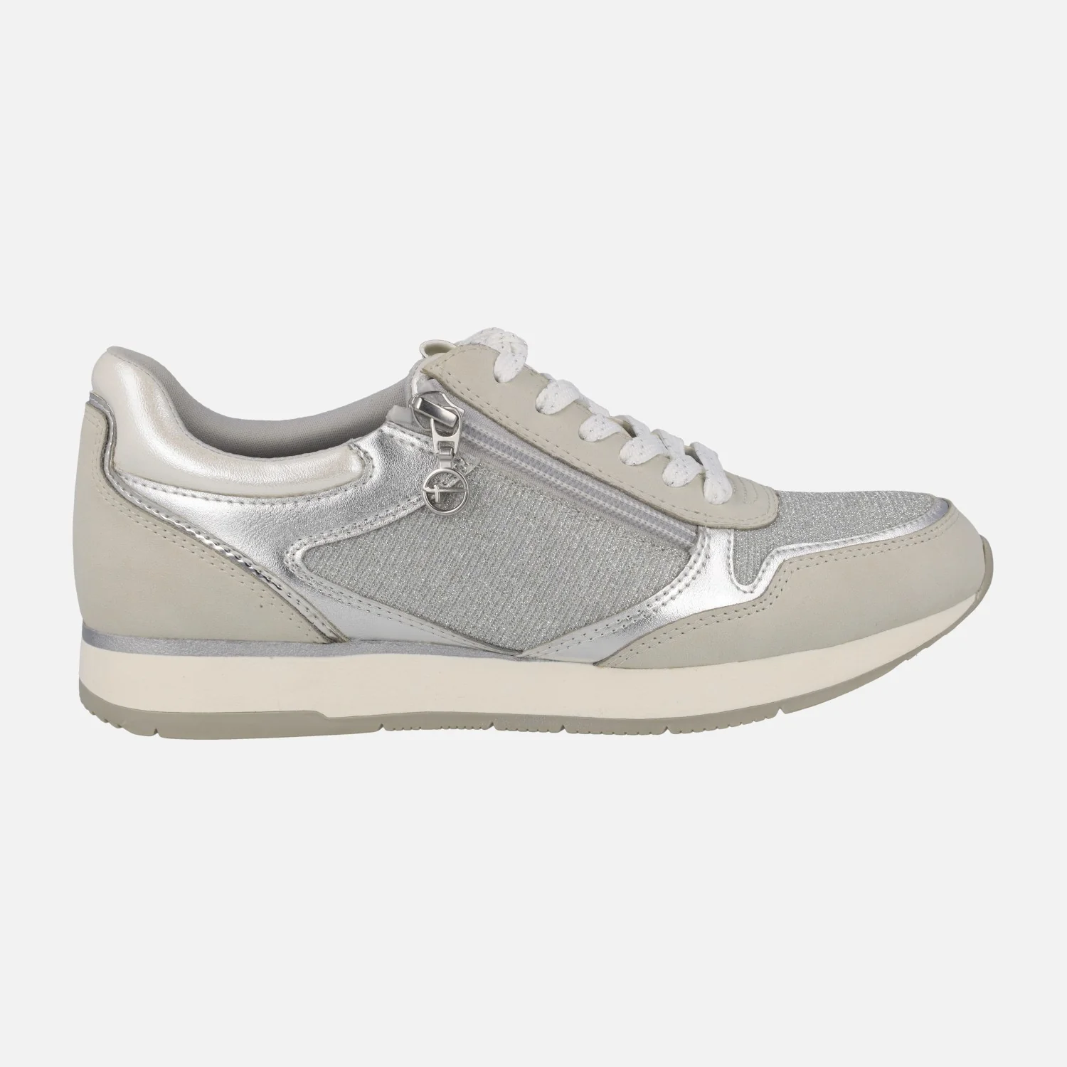 Zapatillas deportivas multimaterial con cordones y cremallera