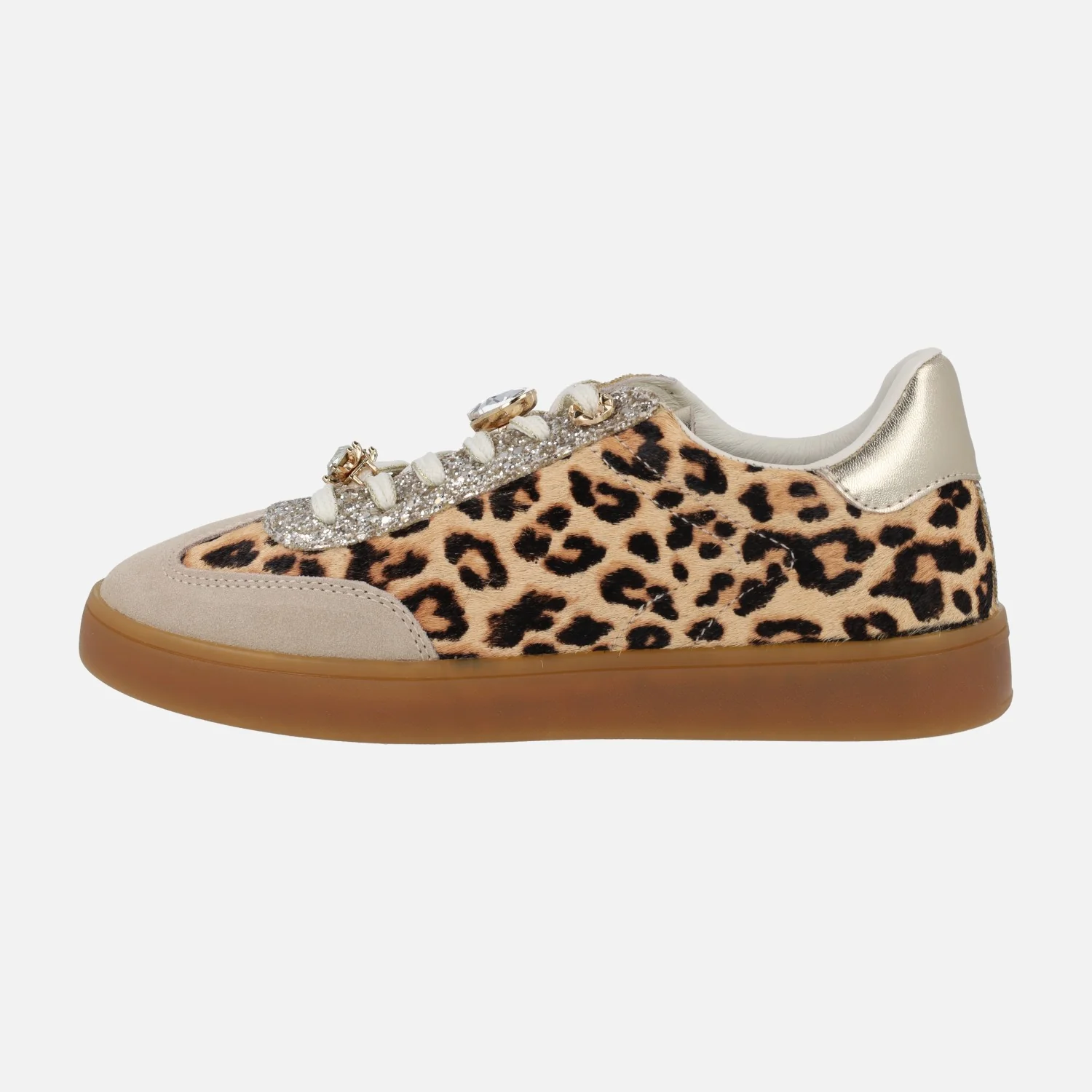 Zapatillas deportivas Nerea en print leopardo con adornos de pedrería - Image 4