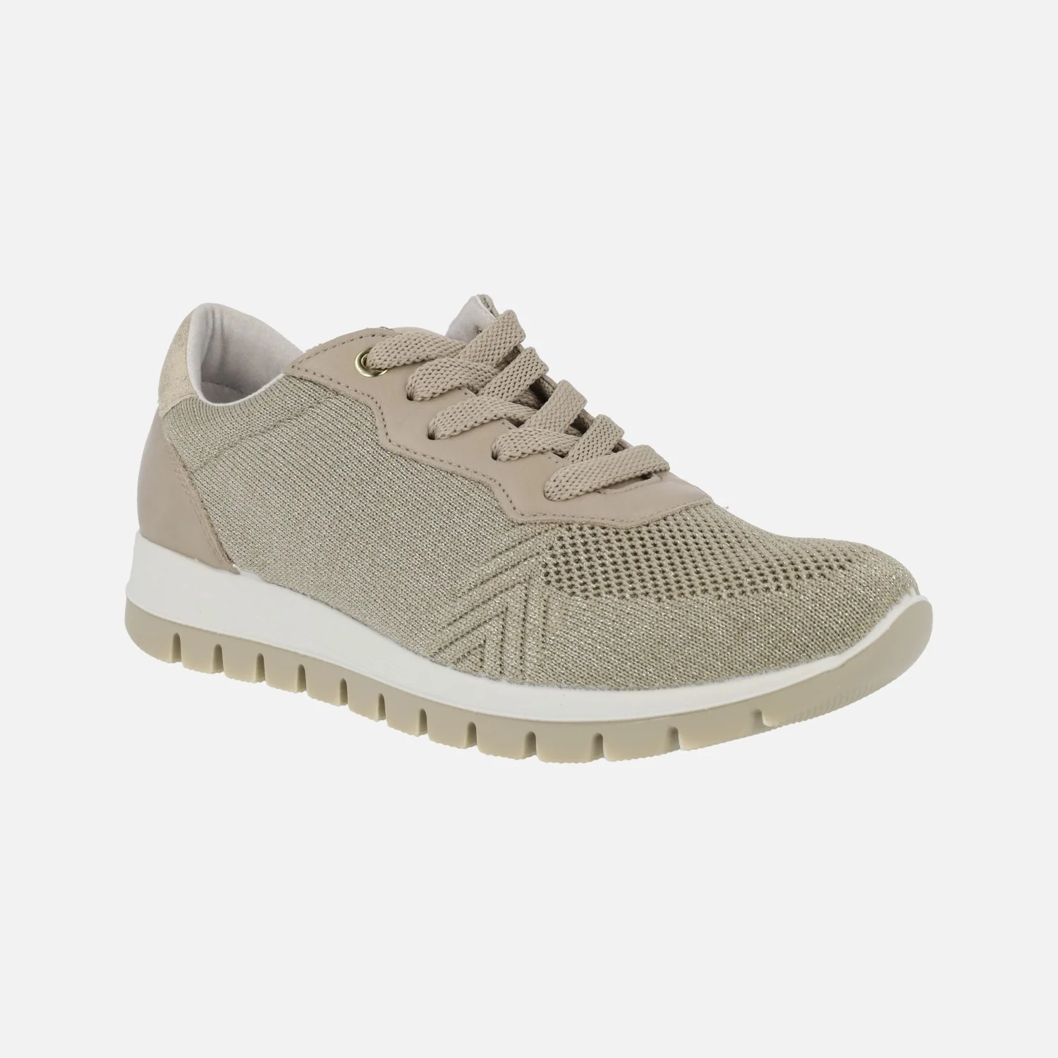 Zapatillas deportivas para mujer en combinado taupe - oro - Image 2