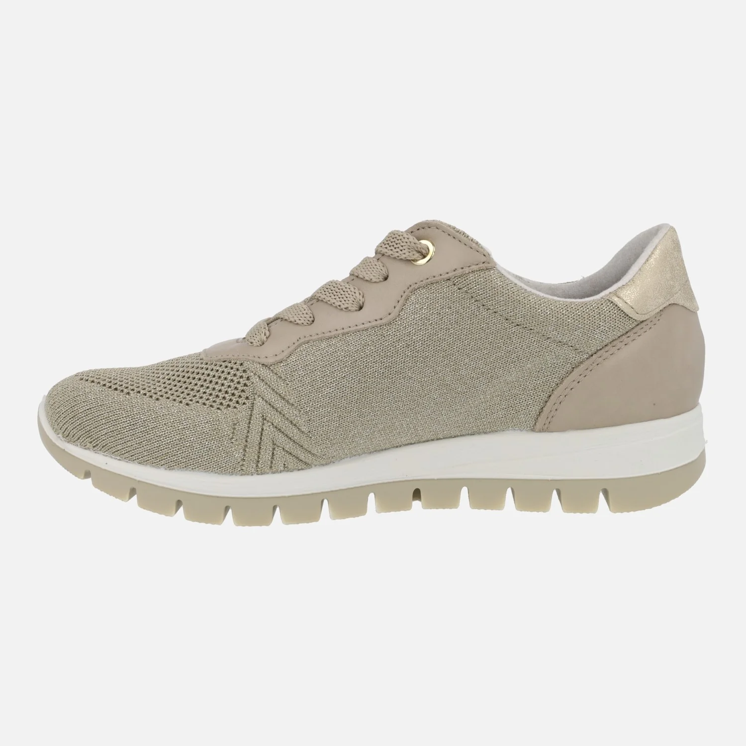 Zapatillas deportivas para mujer en combinado taupe - oro - Image 3