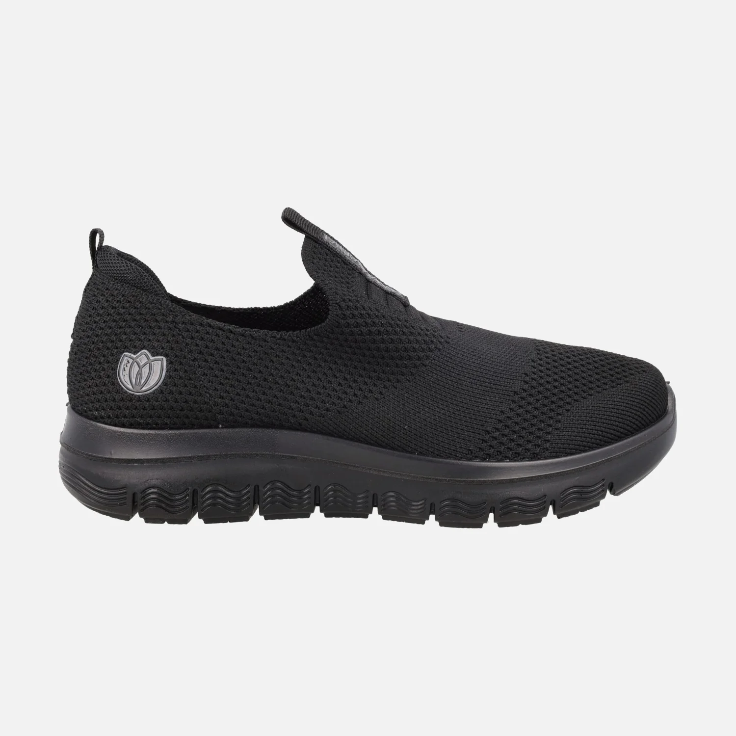 Zapatillas deportivas sin cordones estilo calcetín en tejido negro