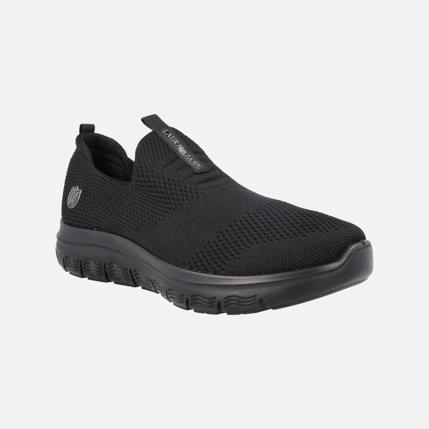 Zapatillas deportivas sin cordones estilo calcetín en tejido negro - Image 2