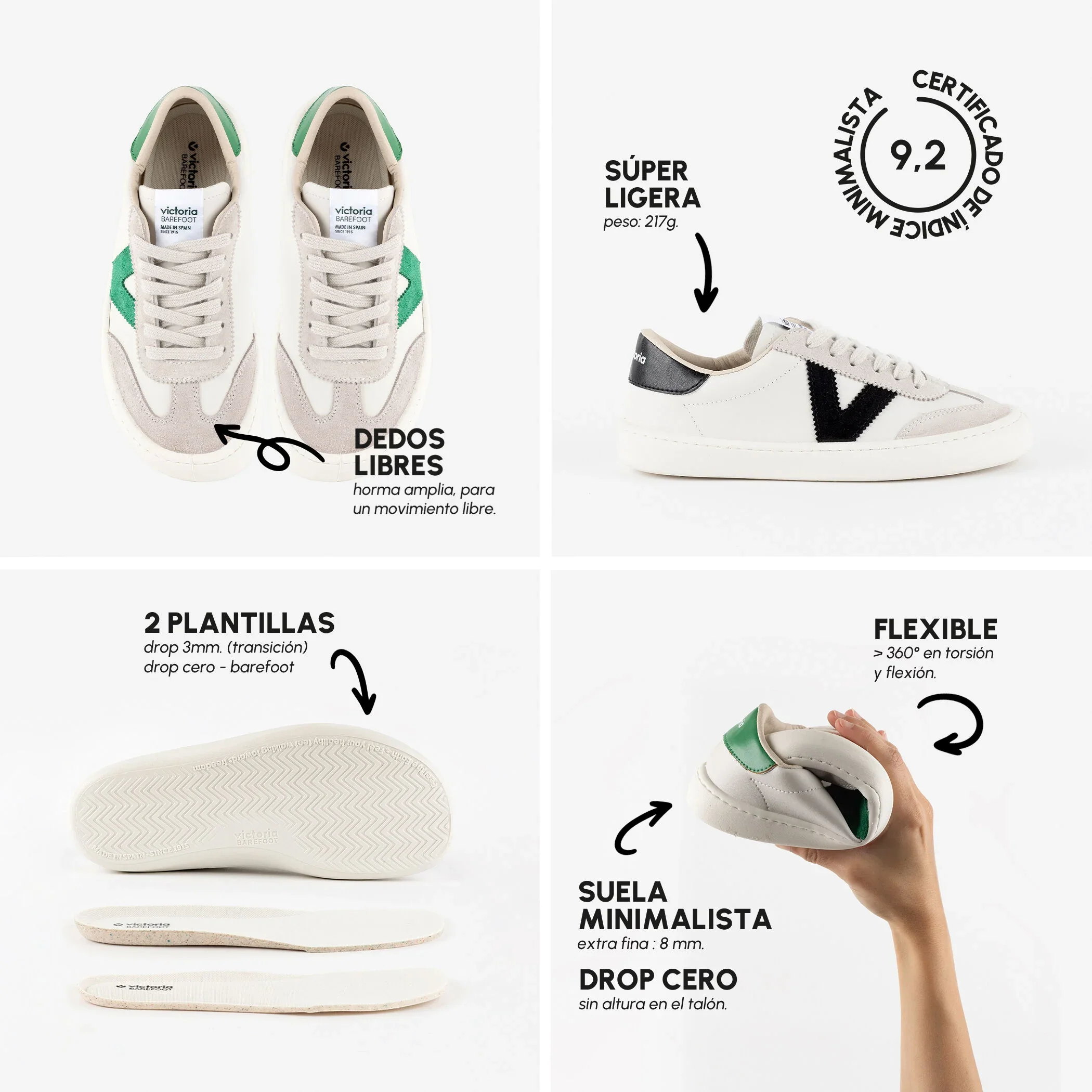 Zapatillas deportivas unisex Olmo Barefoot efecto piel y serraje