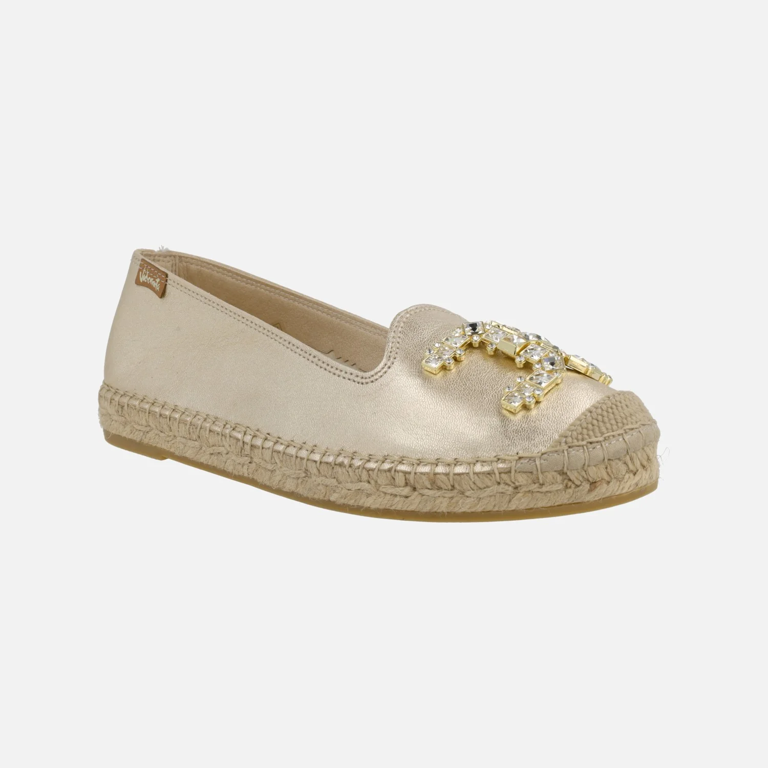 Zapatillas planas de esparto en piel con adorno joya - Image 8