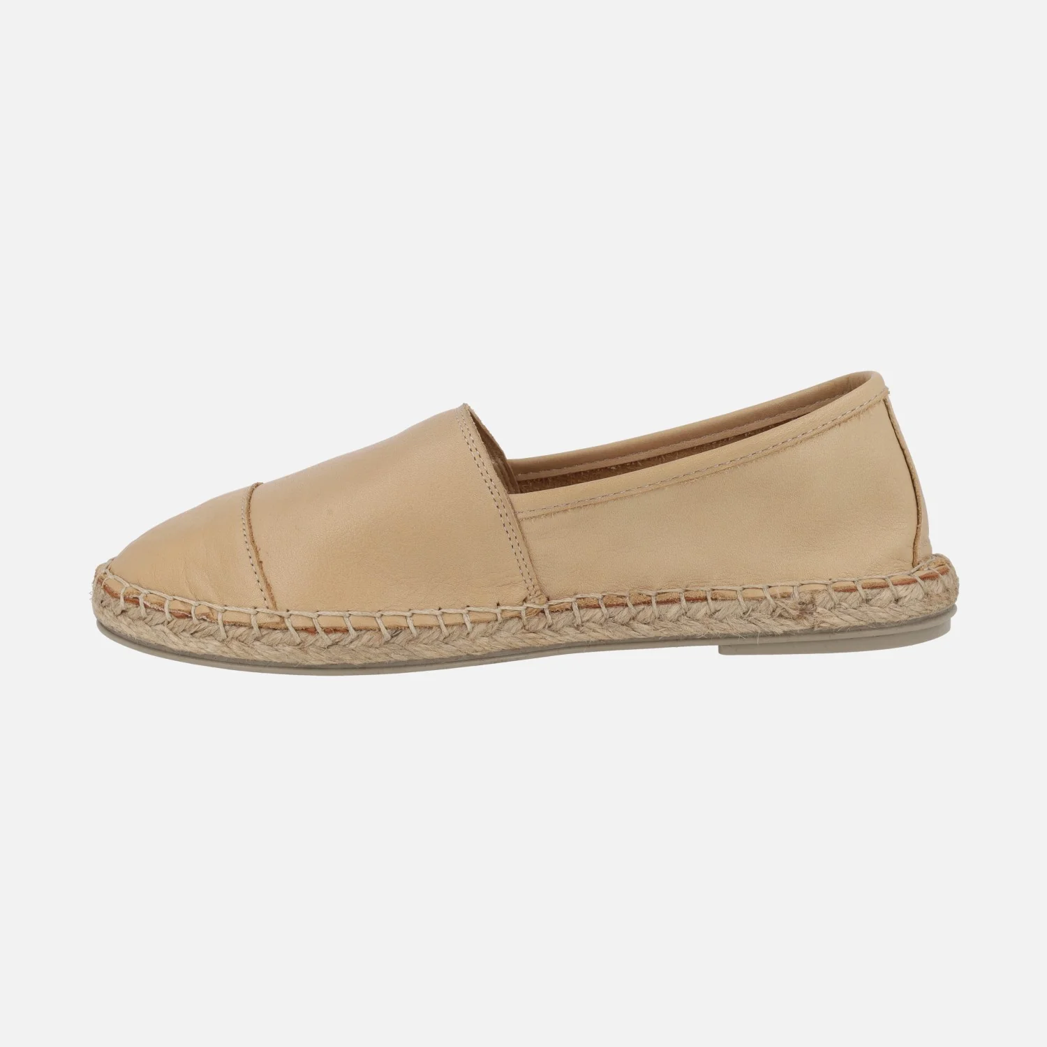 Zapatillas planas de esparto en piel con puntera Alba - Image 3