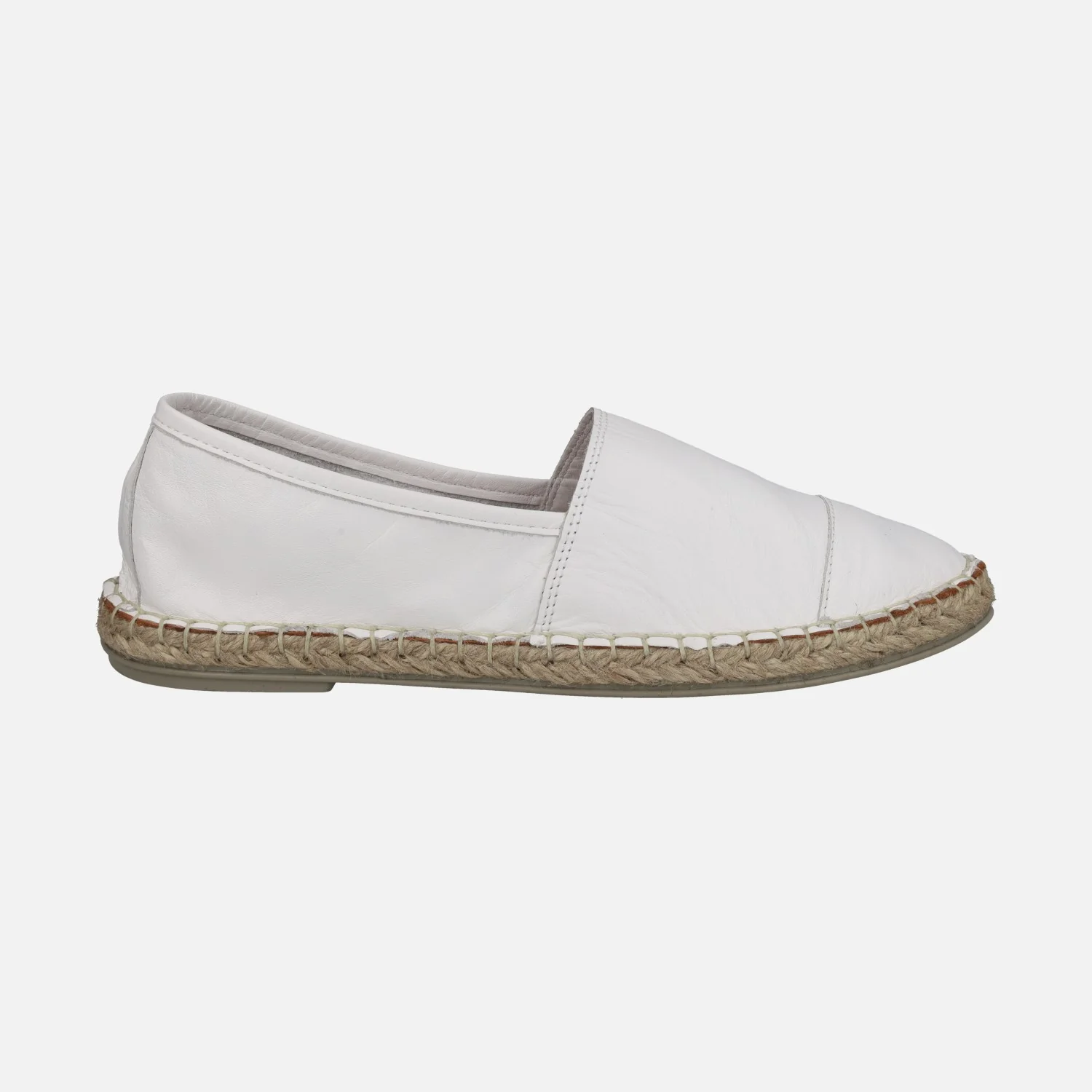 Zapatillas planas de esparto en piel con puntera Alba - Image 7