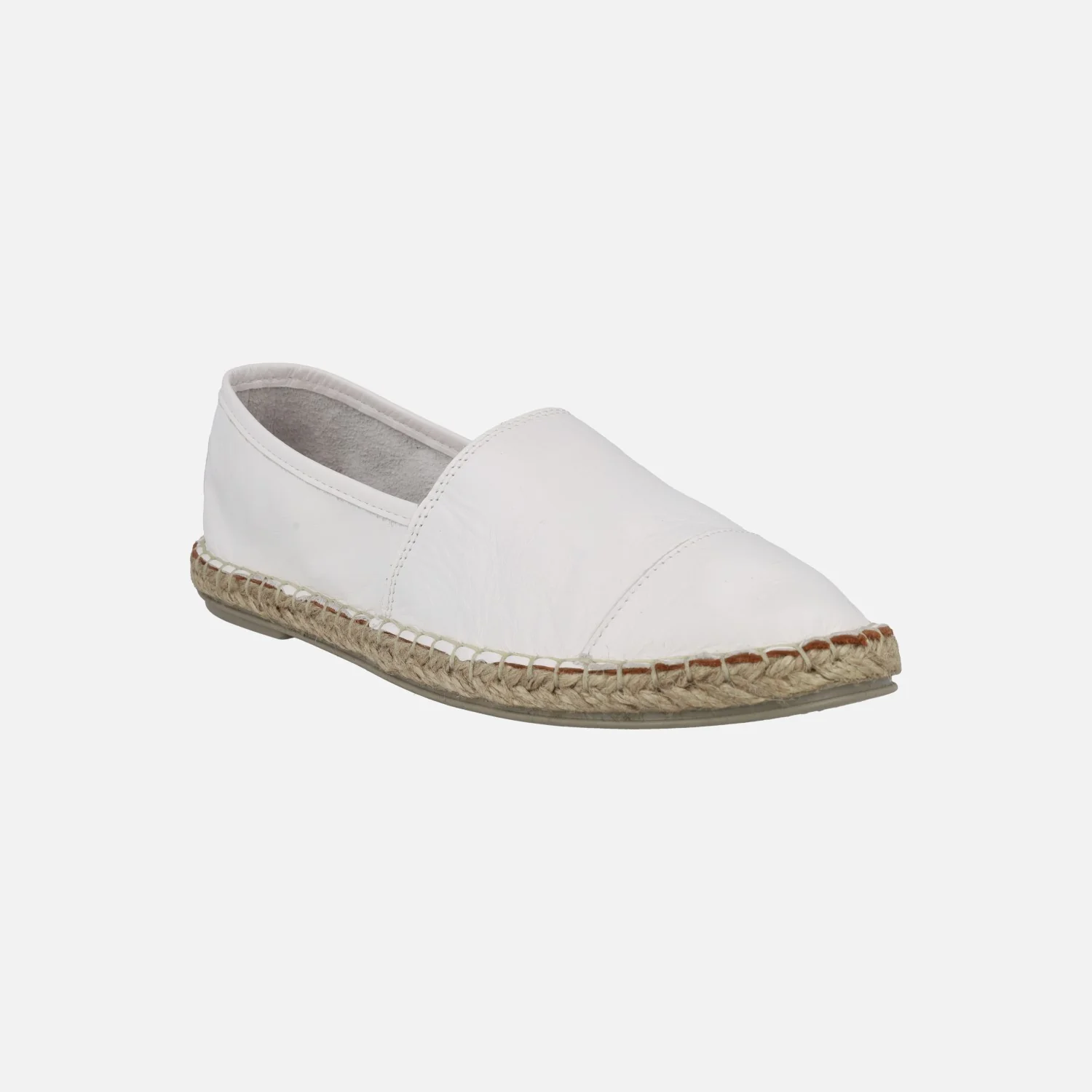Zapatillas planas de esparto en piel con puntera Alba - Image 8