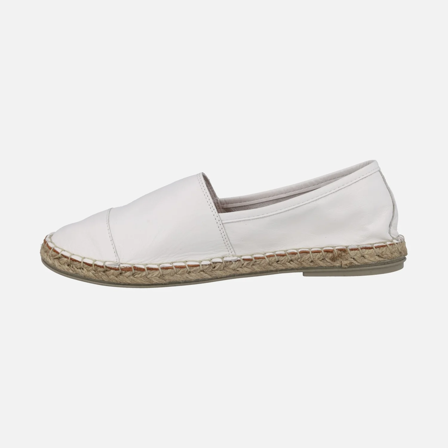 Zapatillas planas de esparto en piel con puntera Alba - Image 9