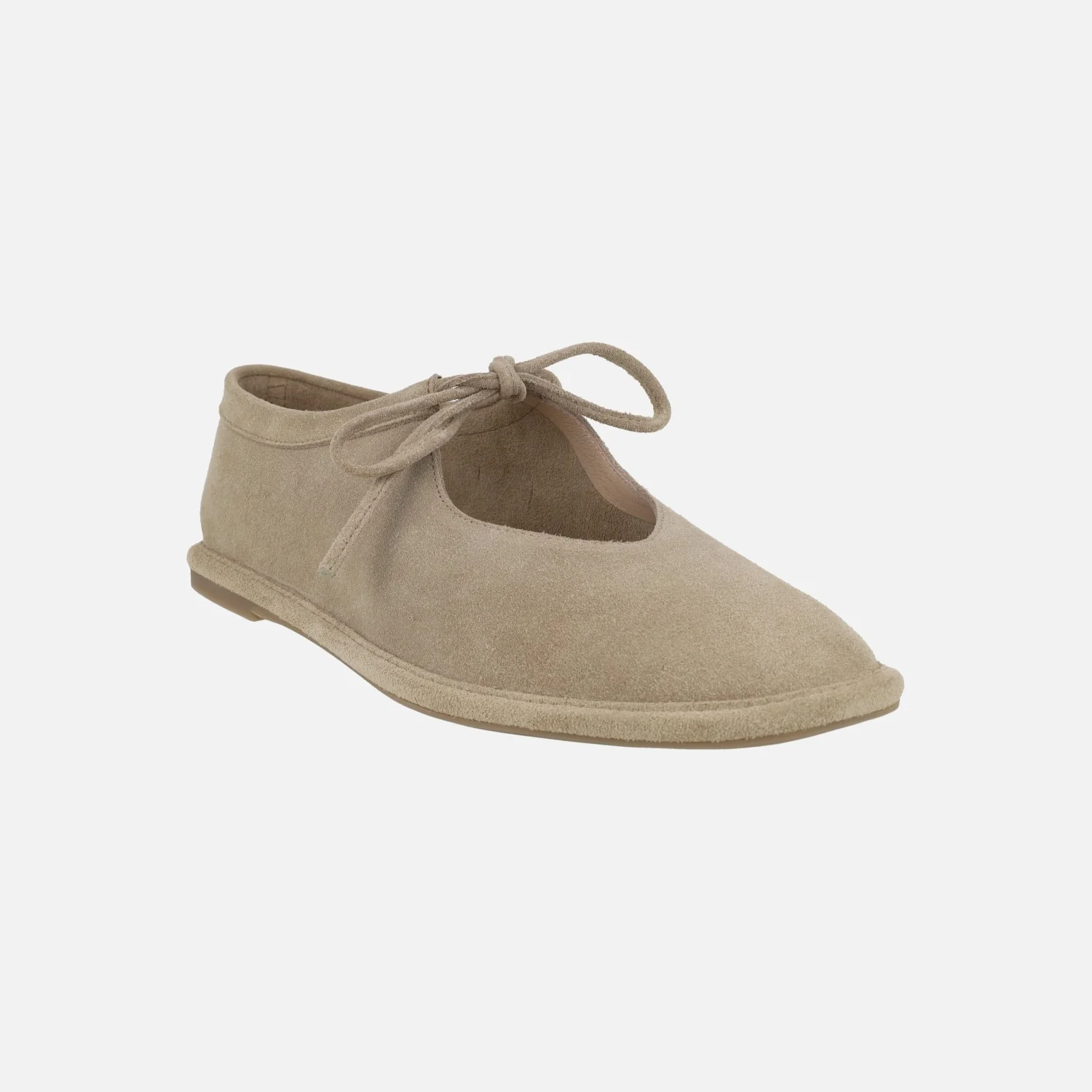 Zapatos confort de serraje beige con cierre de cordones - Image 2