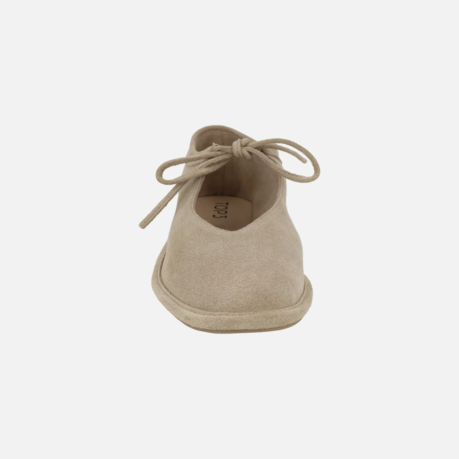 Zapatos confort de serraje beige con cierre de cordones - Image 5