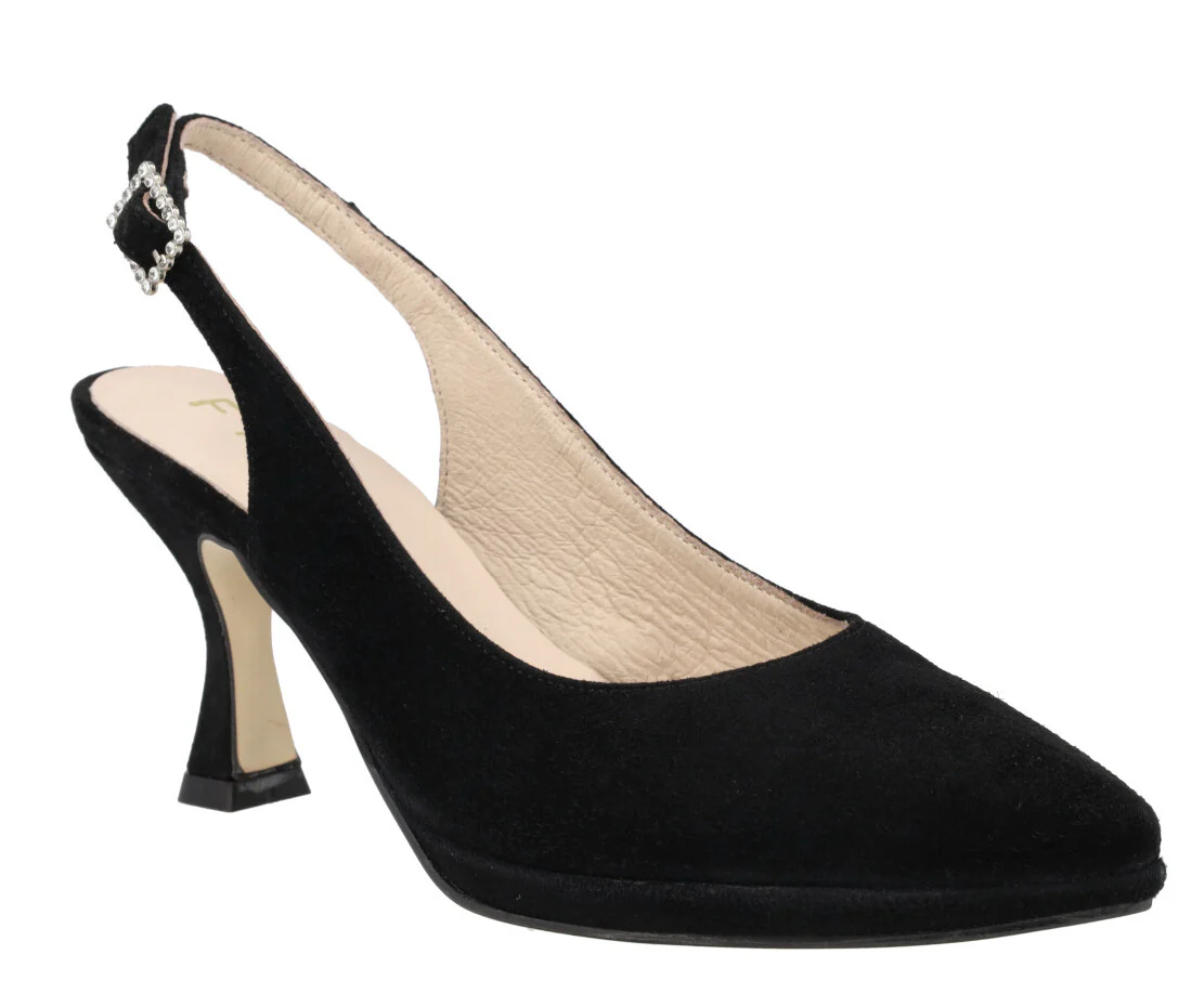 Zapatos corte salón destalonados con hebilla de pedrería - Image 6