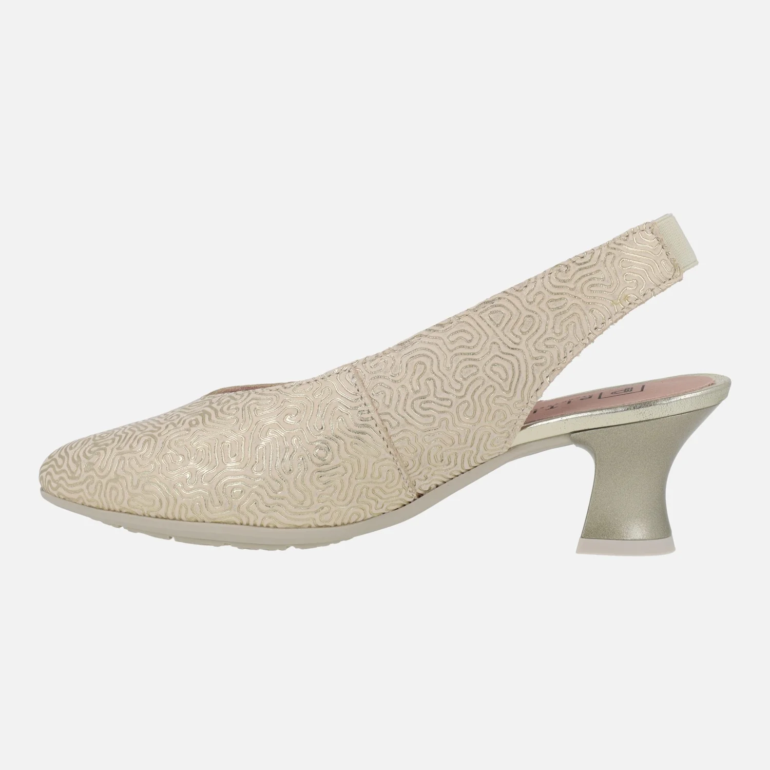 Zapatos corte salón destalonados con piel grabada y tacón bajo - Image 4