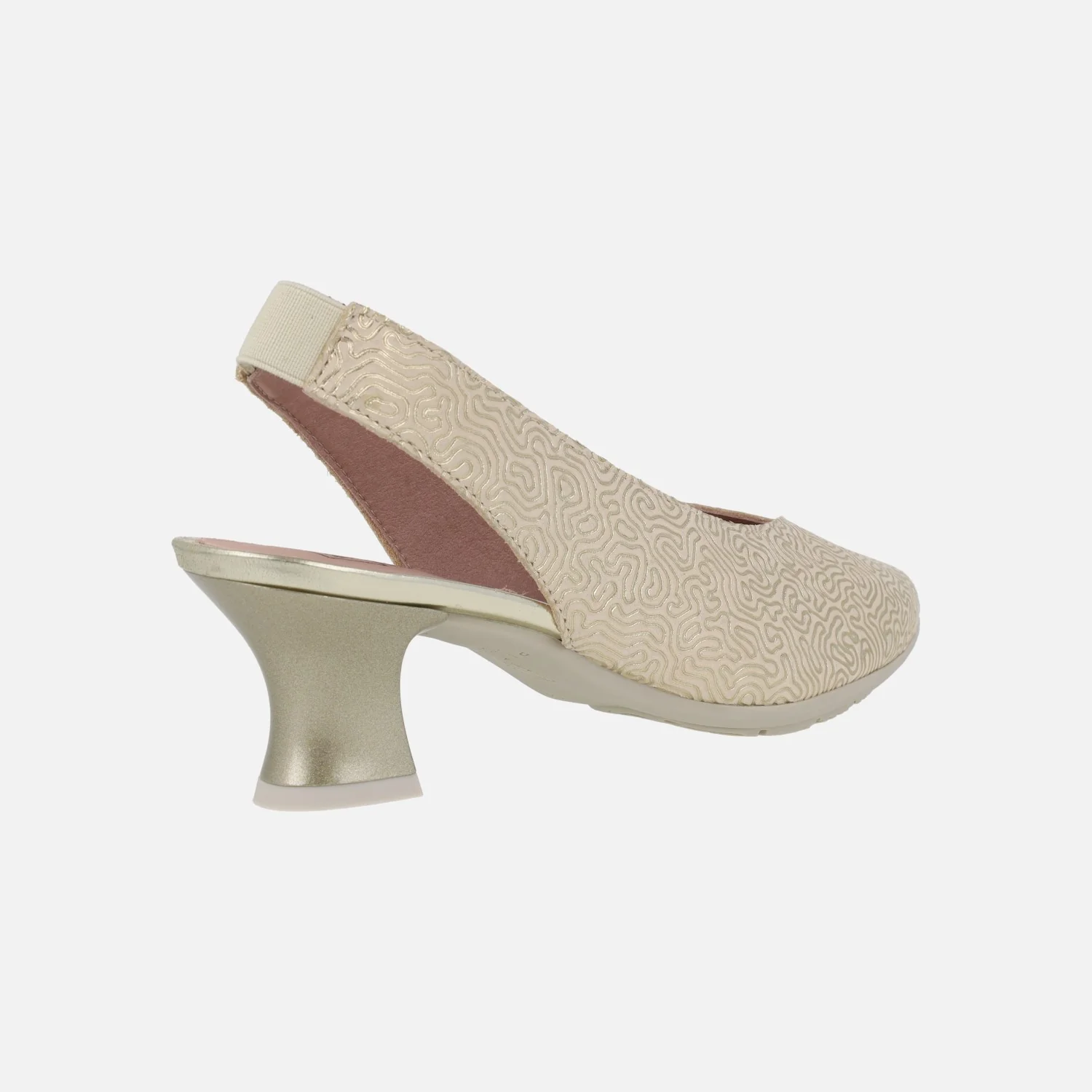Zapatos corte salón destalonados con piel grabada y tacón bajo - Image 5