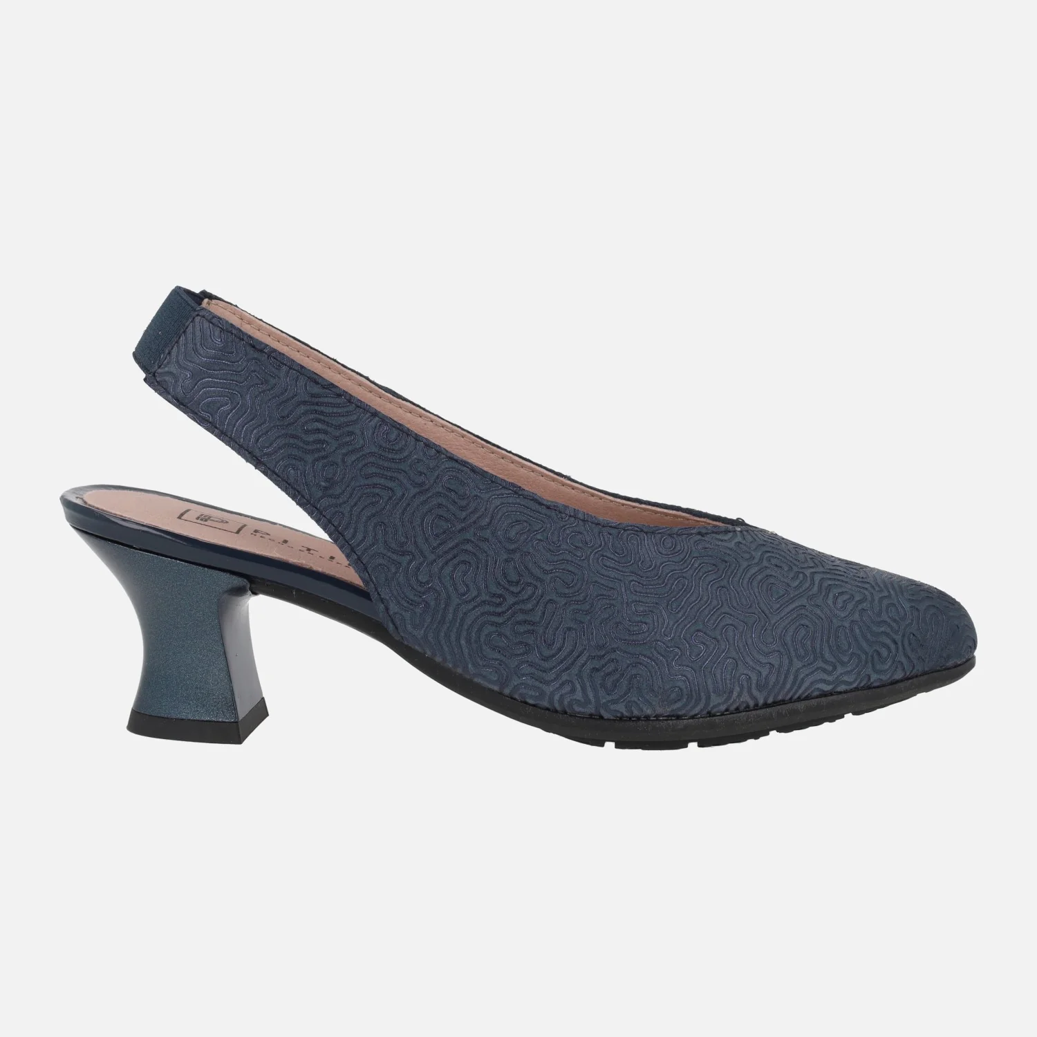 Zapatos corte salón destalonados con piel grabada y tacón bajo - Image 8