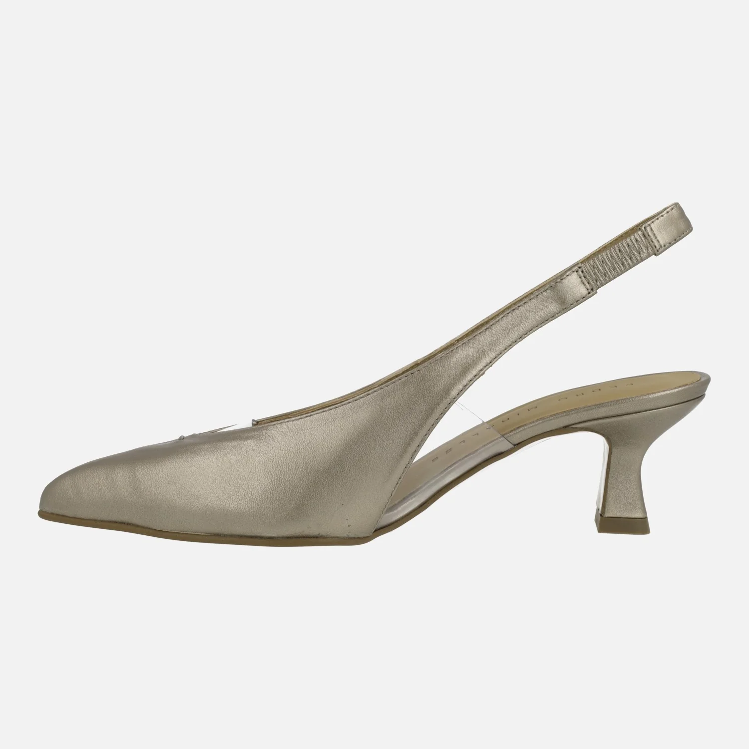 Zapatos corte salón destalonados en piel combinada con vinilo - Image 3