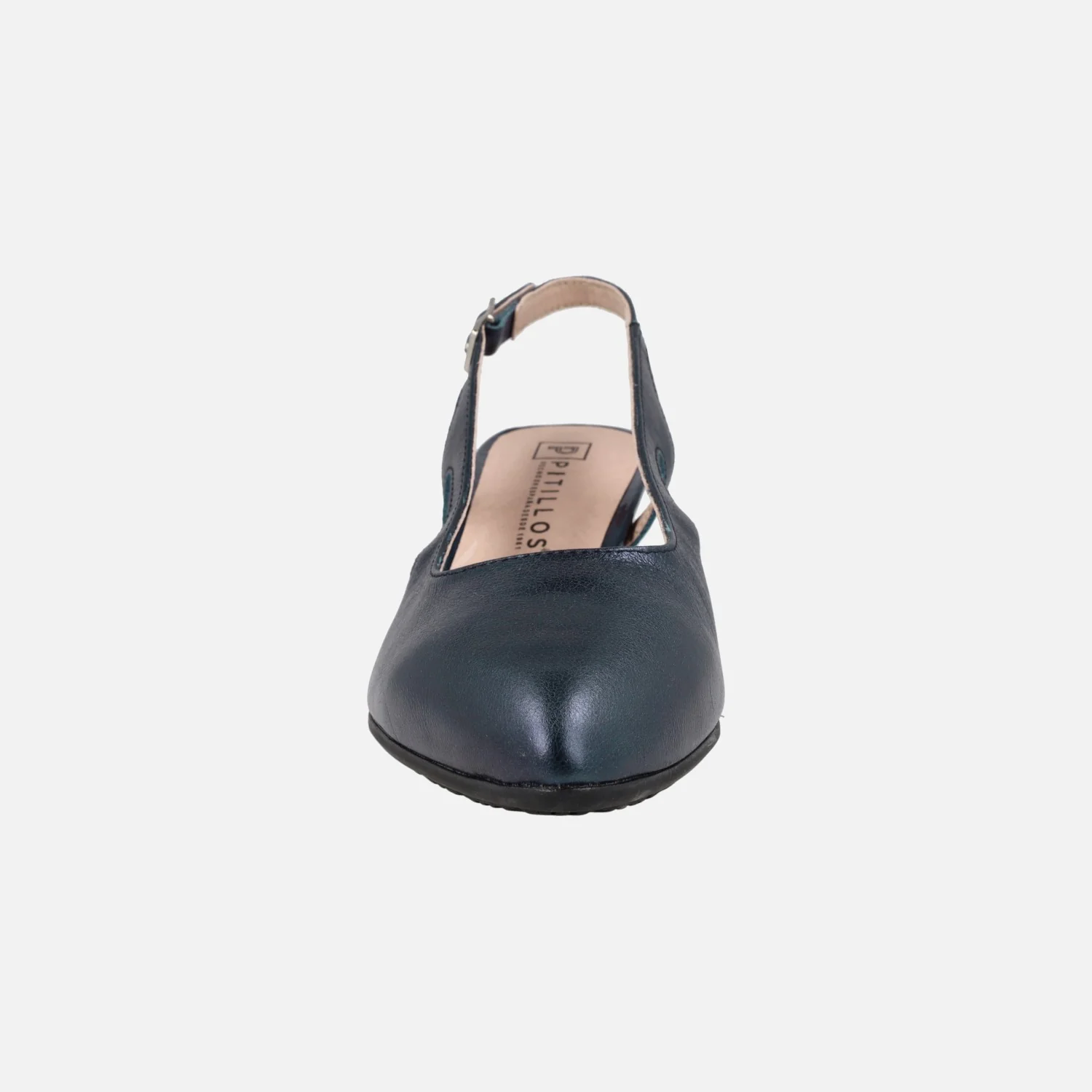Zapatos corte salón destalonados en piel metalizada con tacón bajo - Image 17