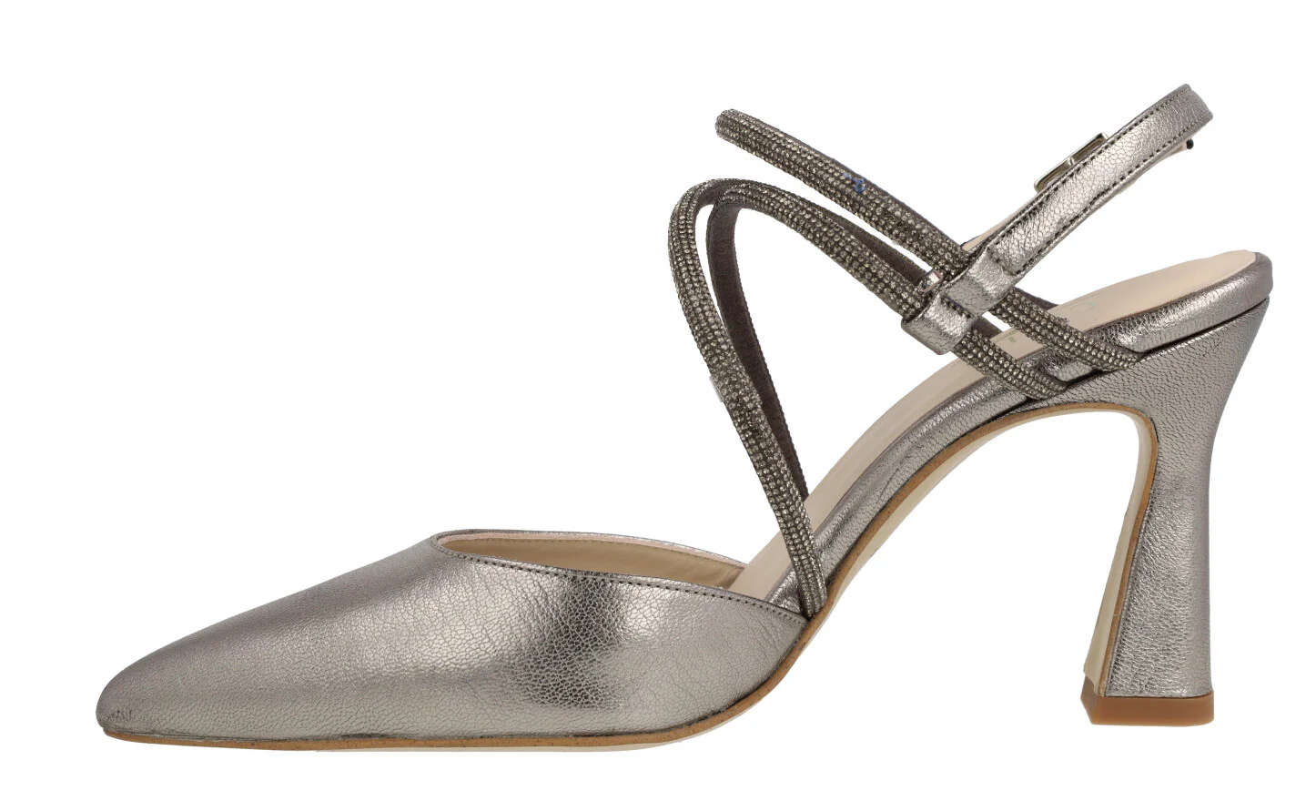 Zapatos corte salón destalonados Giselda con tiras de strass - Image 3