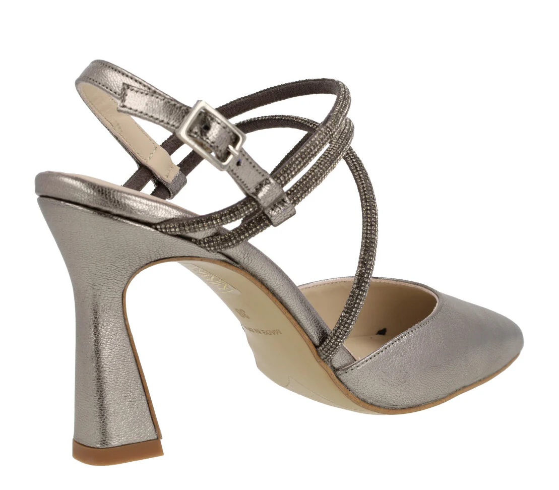 Zapatos corte salón destalonados Giselda con tiras de strass - Image 4