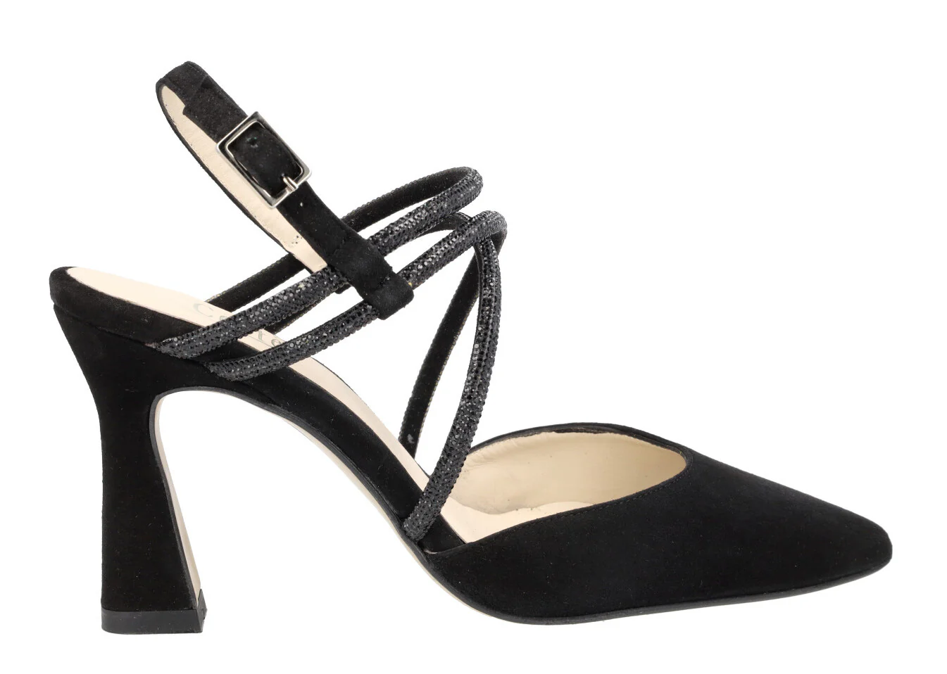 Zapatos corte salón destalonados Giselda con tiras de strass - Image 7