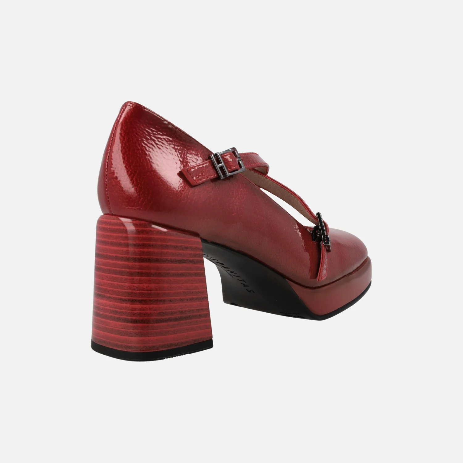 Zapatos corte salón en piel charol con tiras cruzadas y tacón alto - Image 4