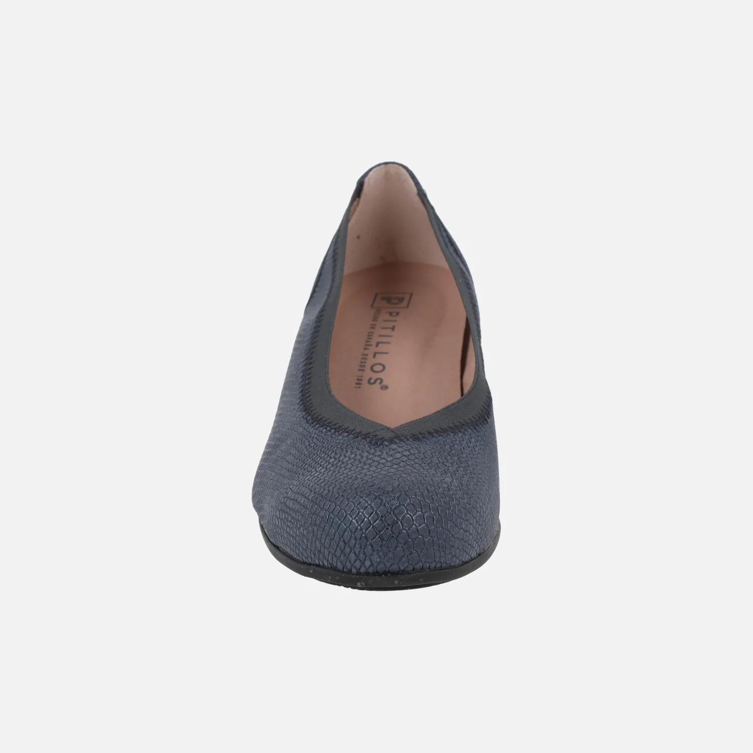 Zapatos corte salón en piel grabada con tacón bajo - Image 11