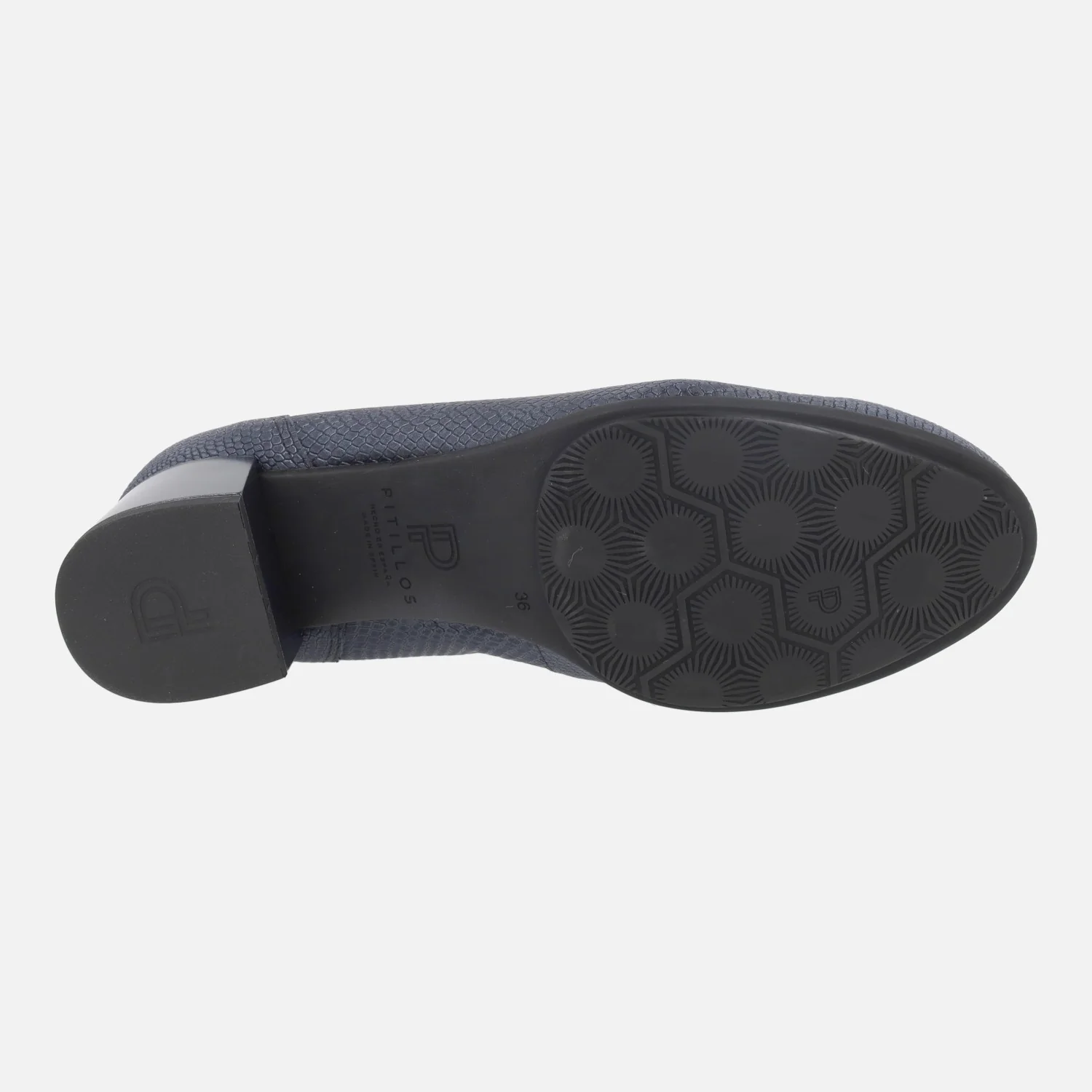 Zapatos corte salón en piel grabada con tacón bajo - Image 12
