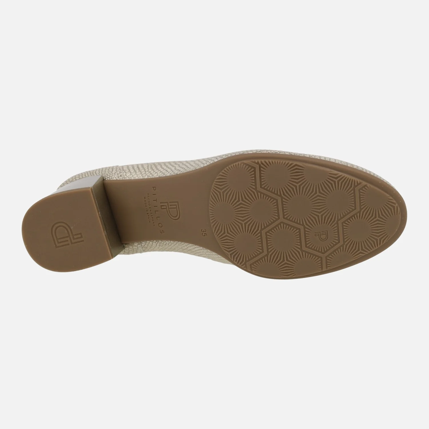 Zapatos corte salón en piel grabada con tacón bajo - Image 6