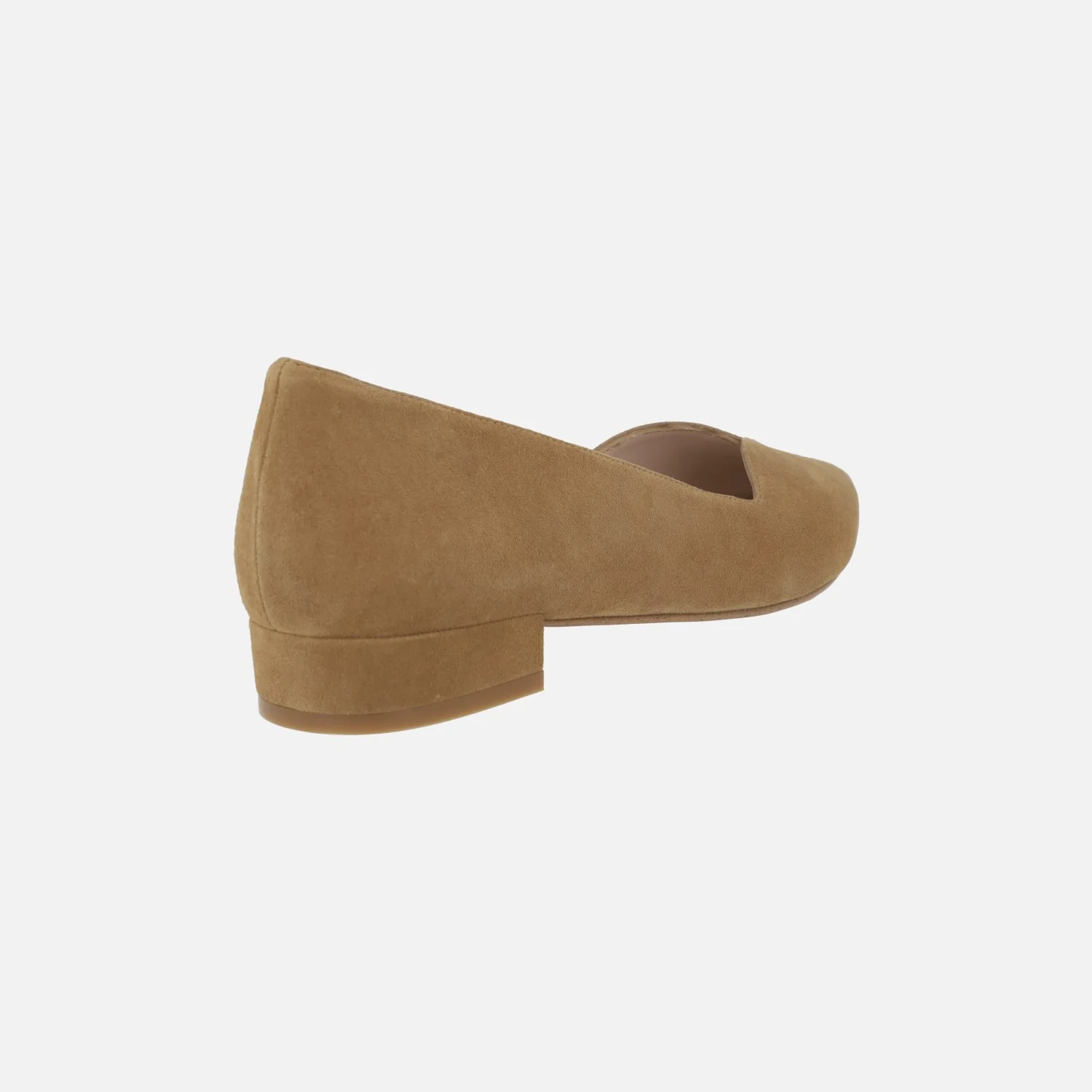 ZAPATOS DE ANTE CAMEL CON TACÓN BAJO Y ESCOTE PICO BREDA - Image 4