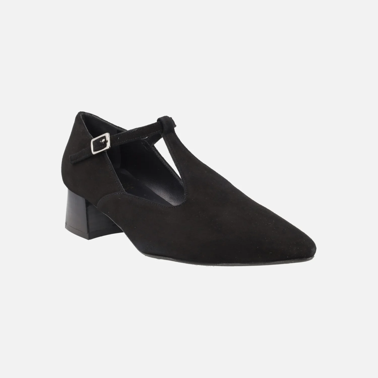 Zapatos de ante Iratxe con tacón bajo y tira al empeine - Image 8